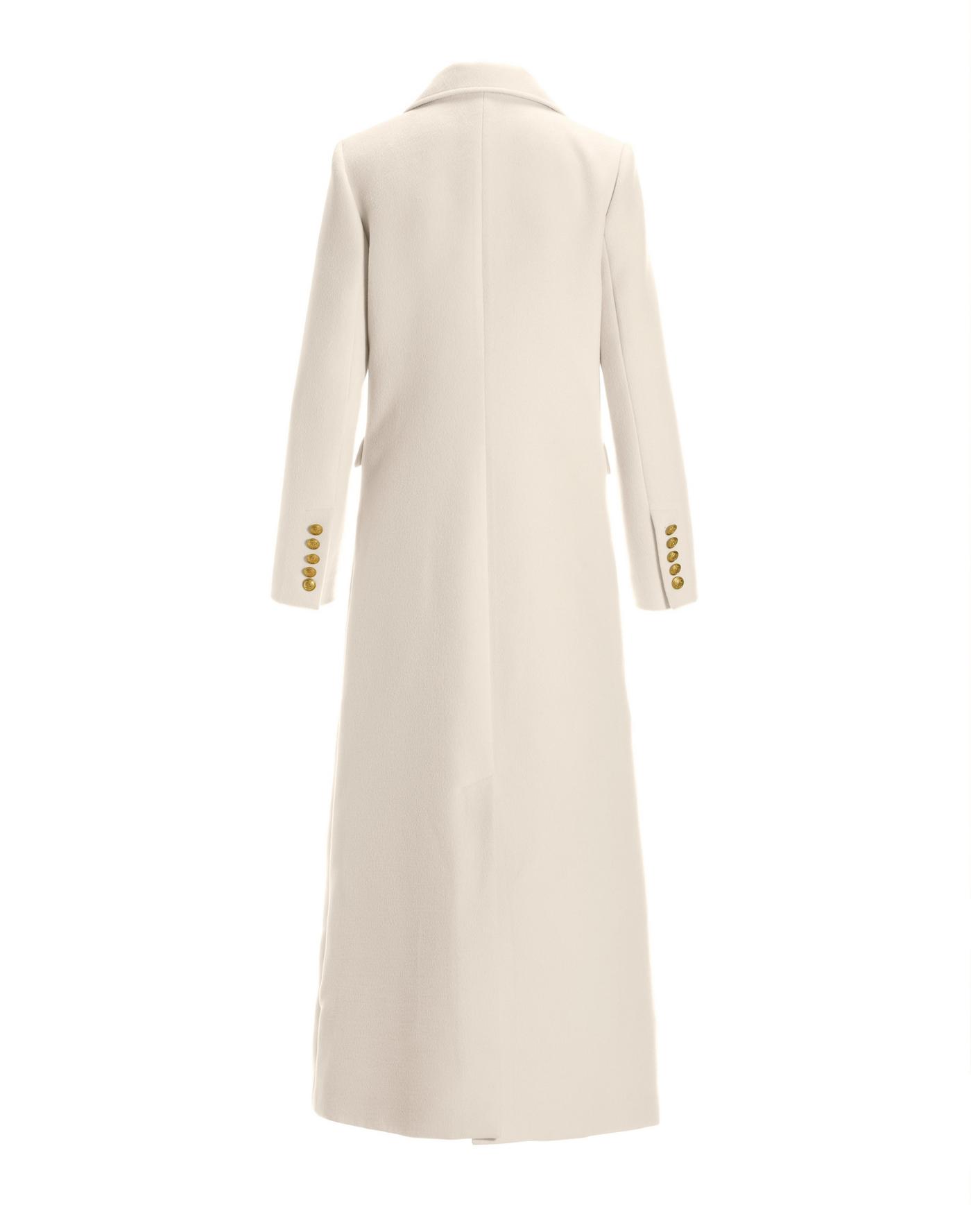 Full Length Classic Tailored Coat - Ivory