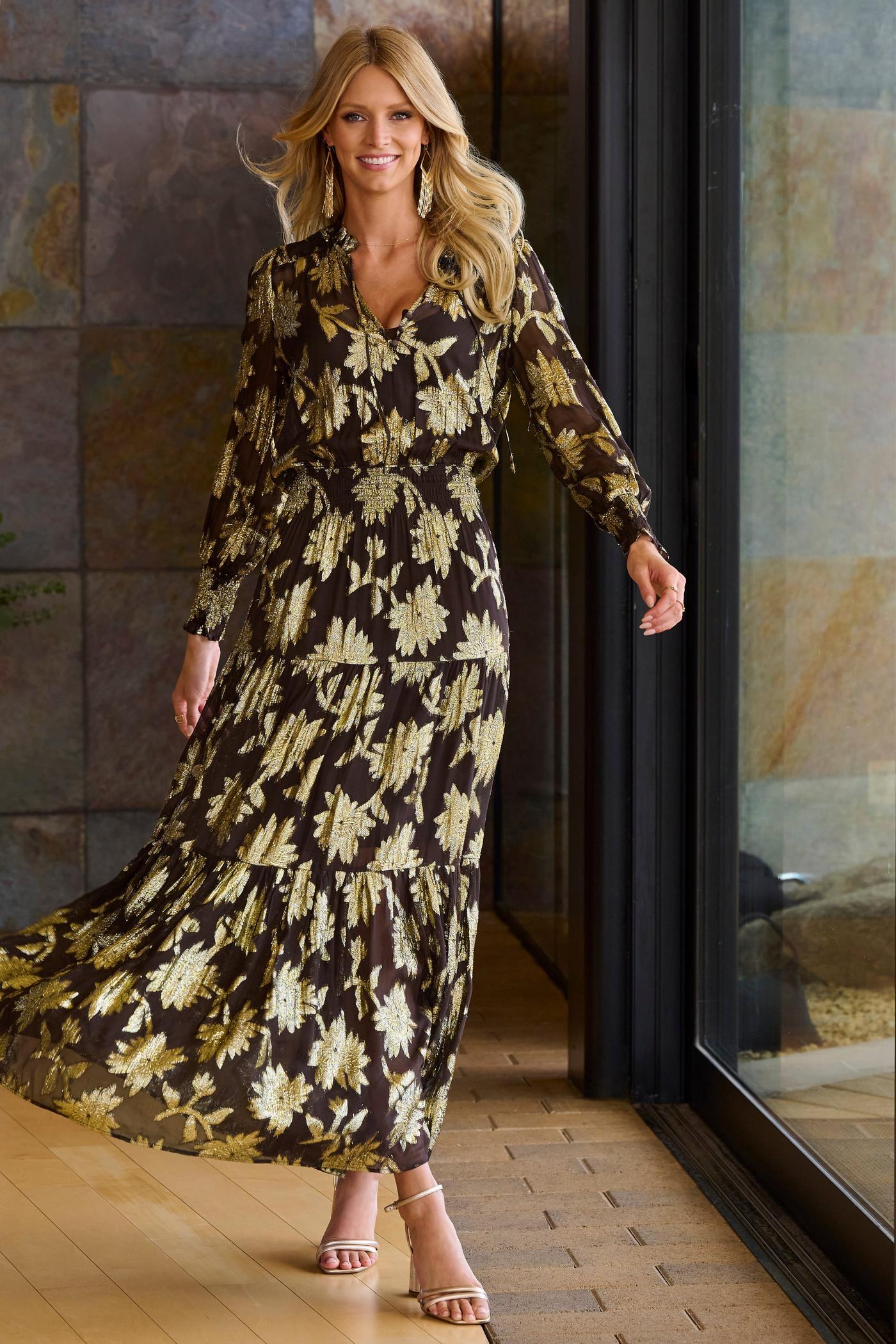 A.N show room Plus Size Boho Style Elegant Printed floral Dress