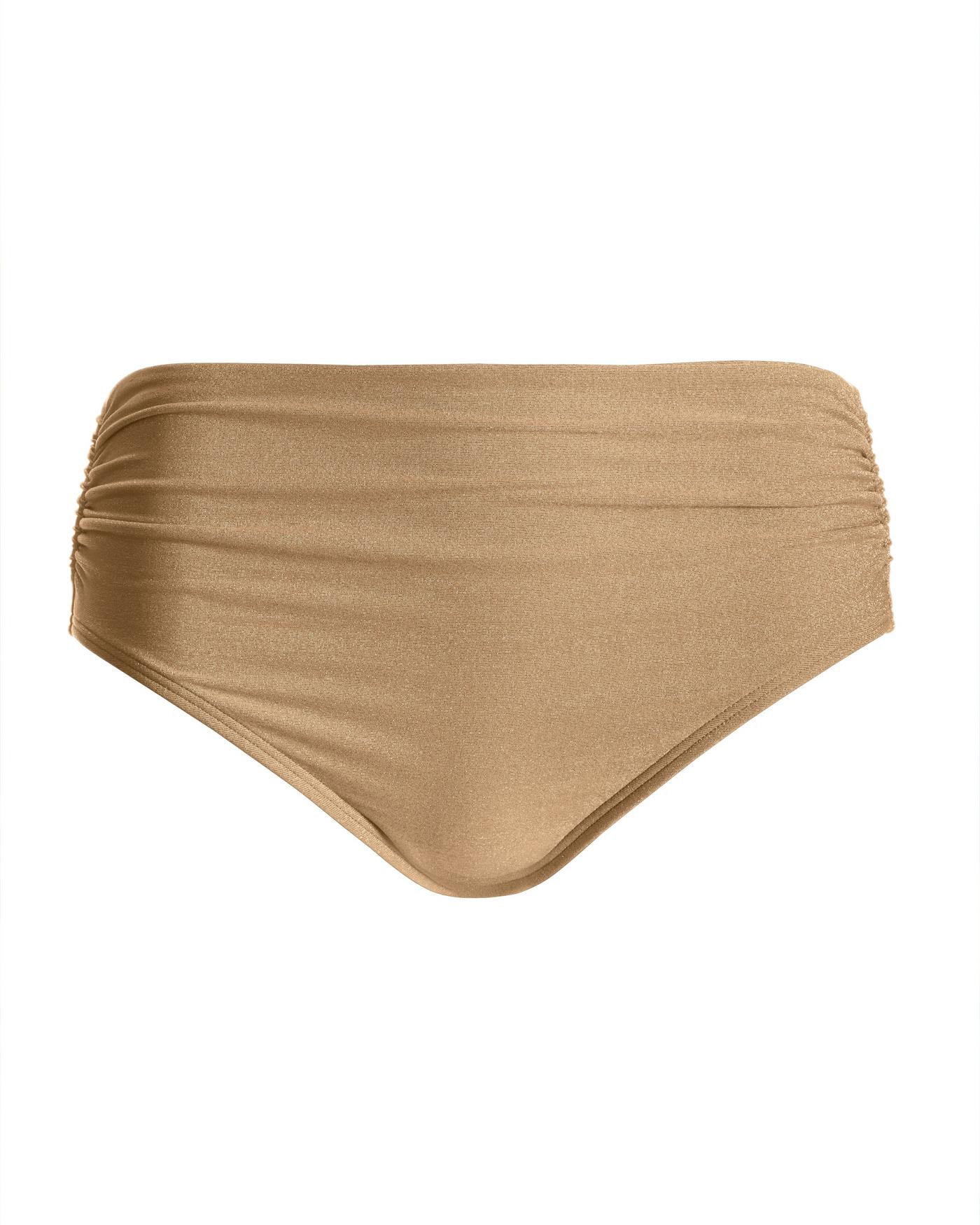 High-Waisted Bikini Bottom - Gold