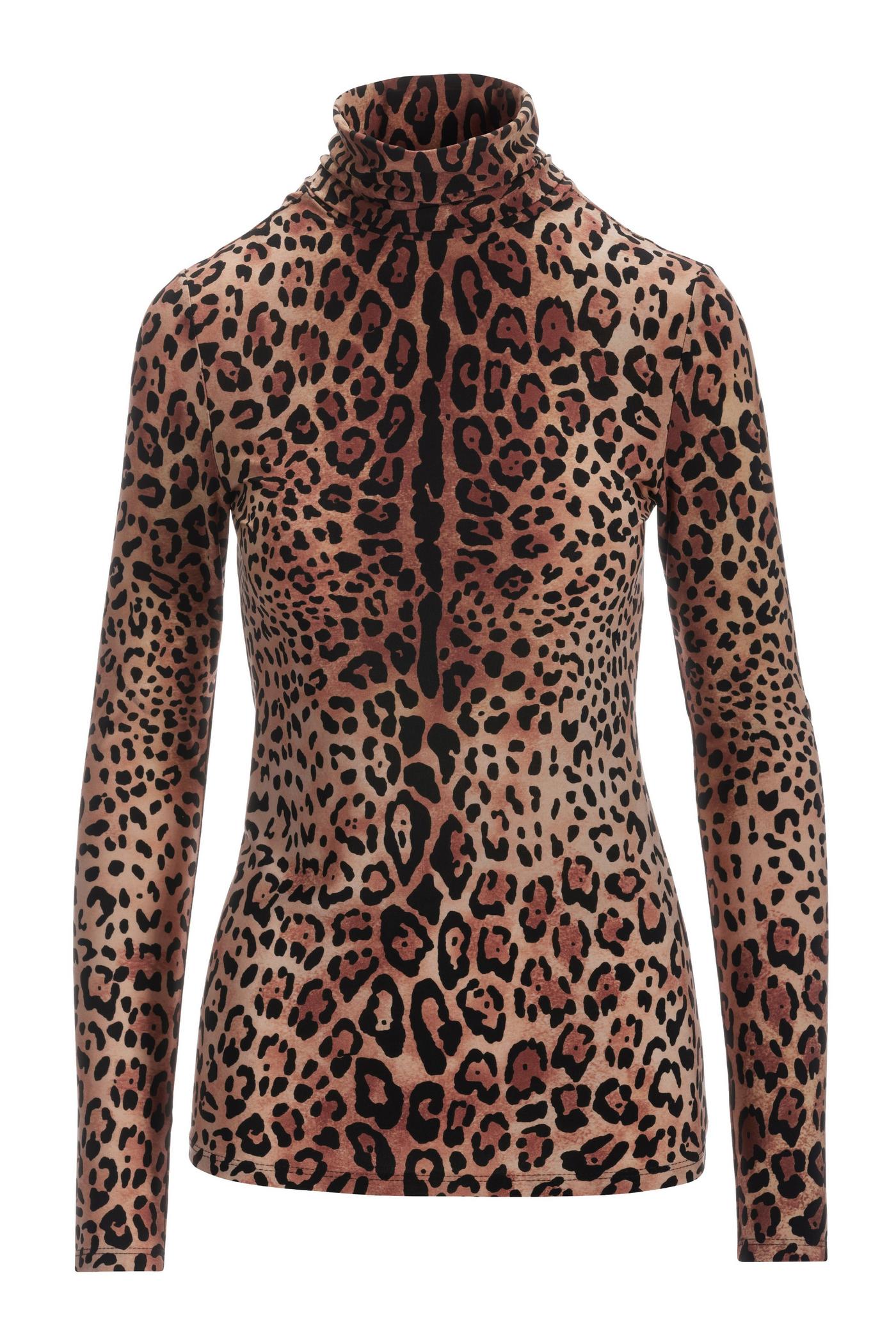 Animal print turtleneck sale