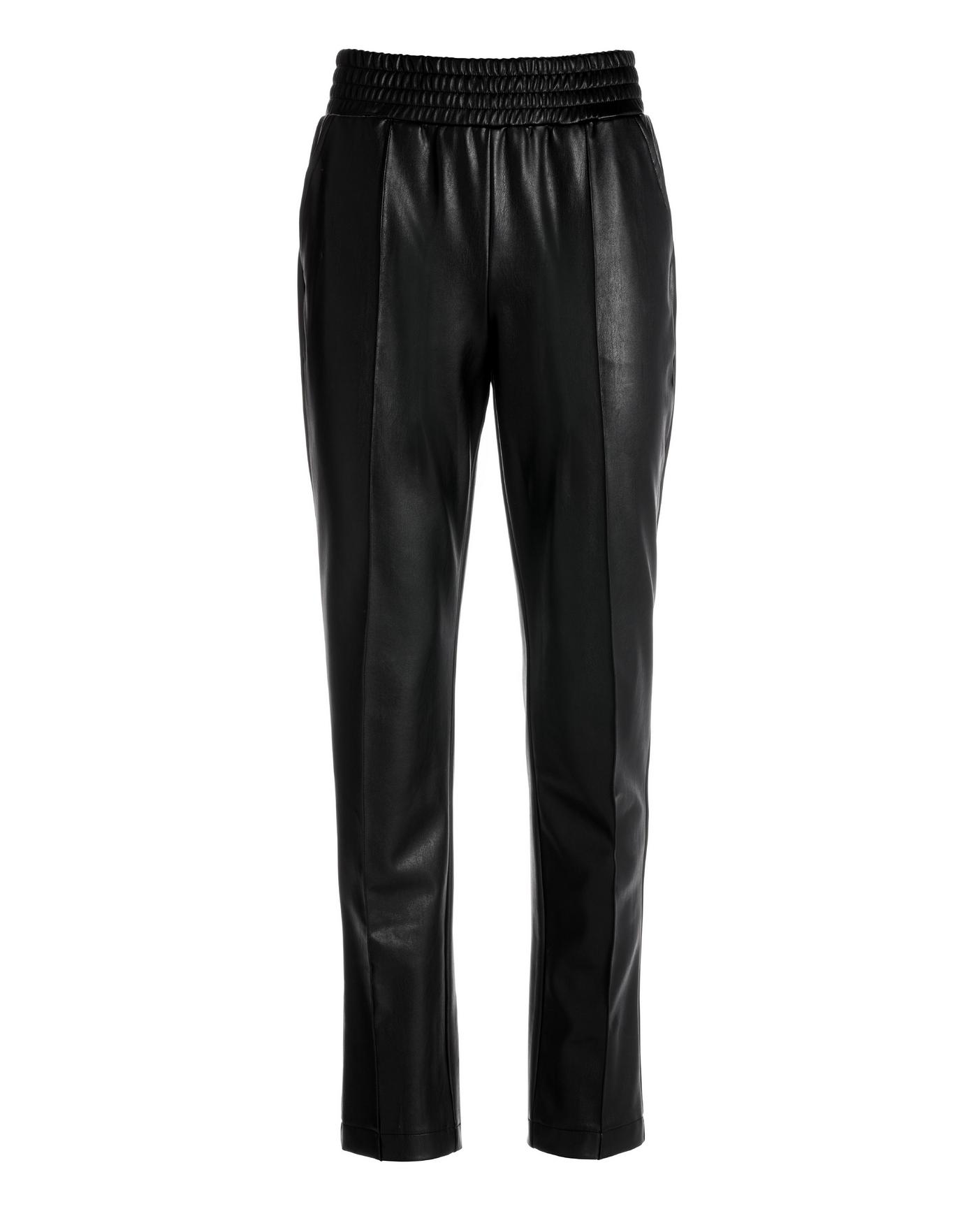 Faux Leather Pull On Ankle Pant Black Boston Proper