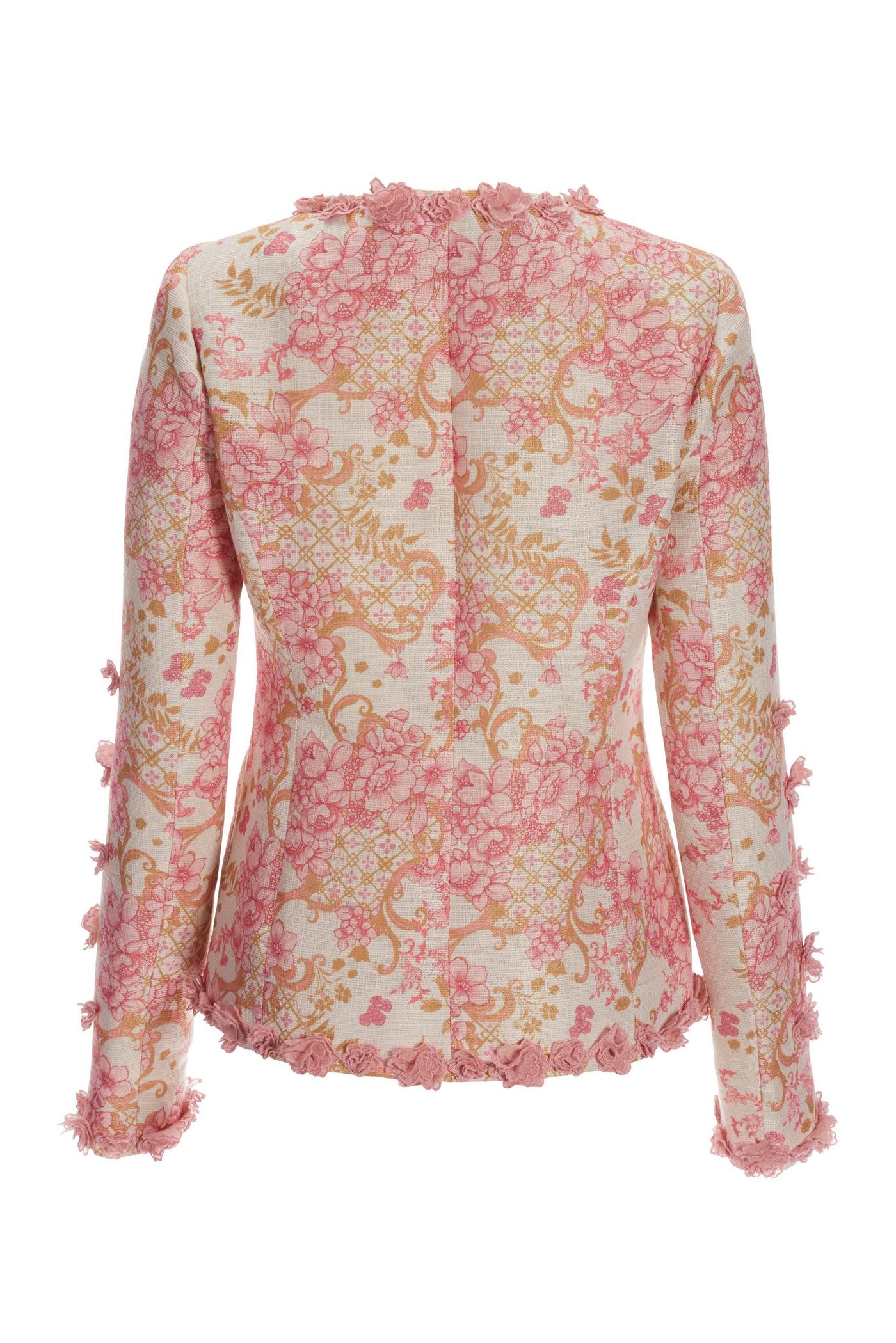 Status Print 3D Floral Jacket Pink Multi