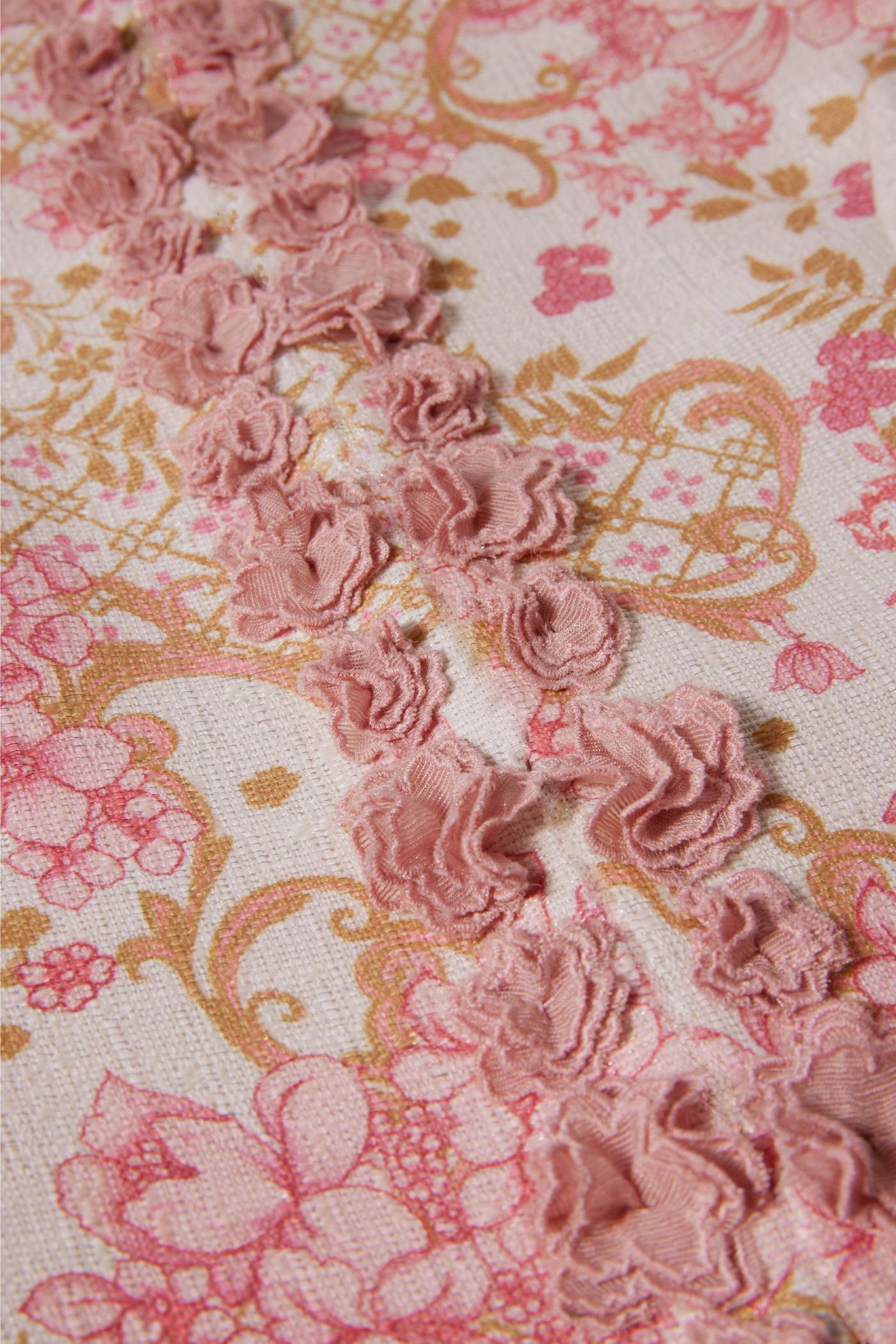 Status Print 3D Floral Jacket - Pink Multicolor