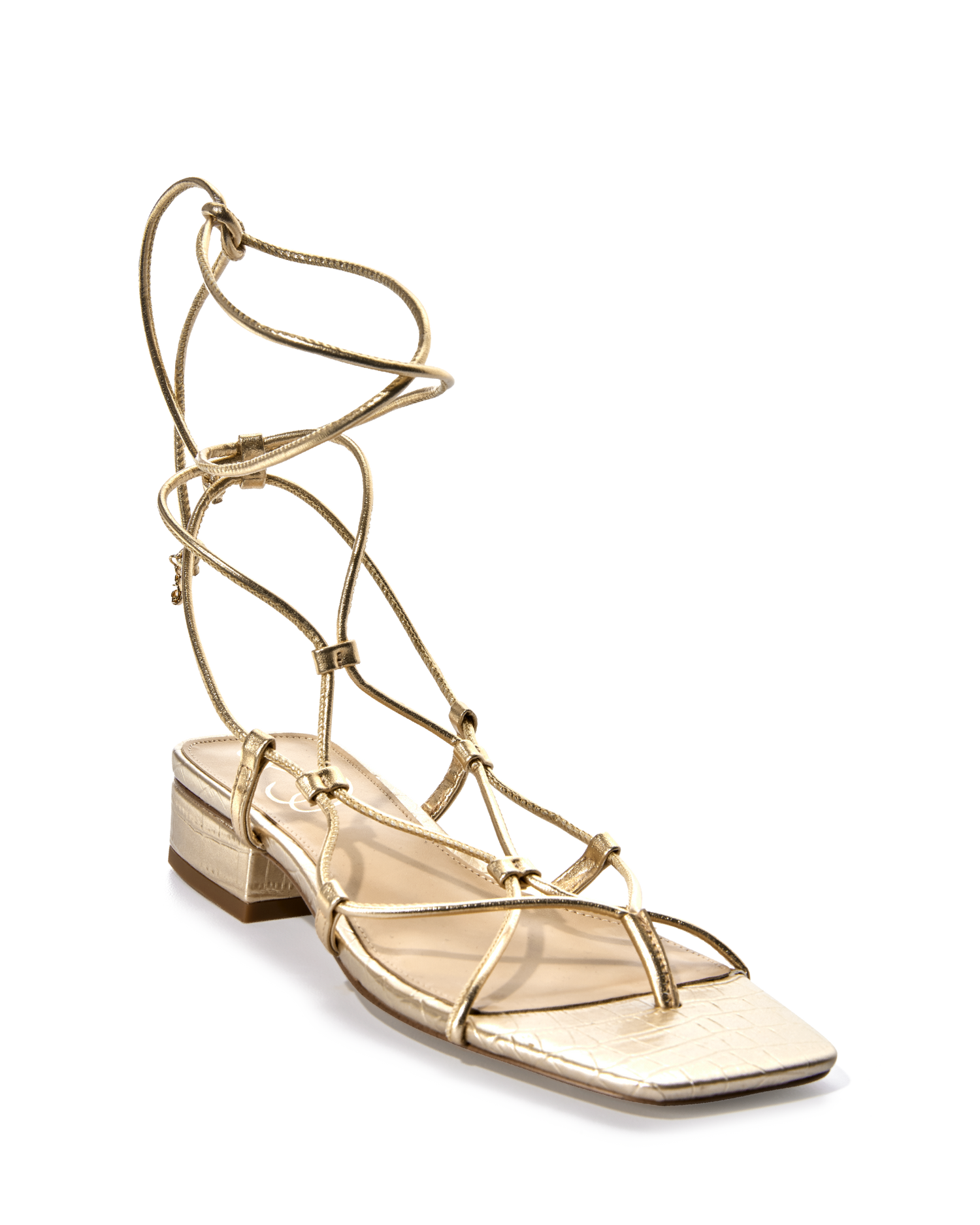 gold lace up sandals