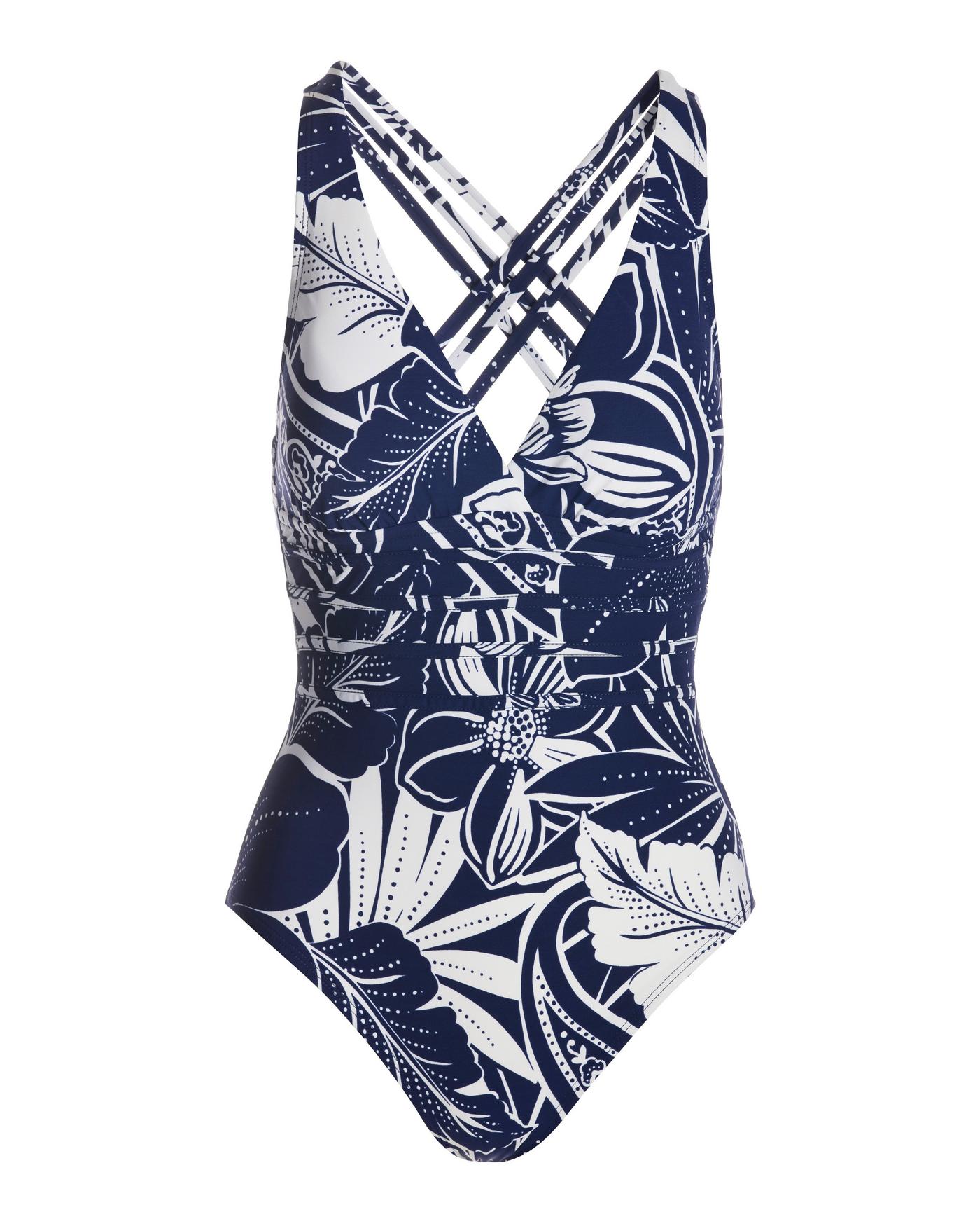 Swimsuit Monika / C3 - one-shoulder one-piece swimsuit with zebra