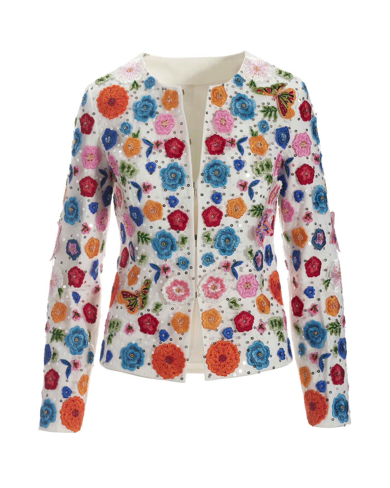 Embroidered Floral Butterfly Jacket - Multicolor | Boston Proper