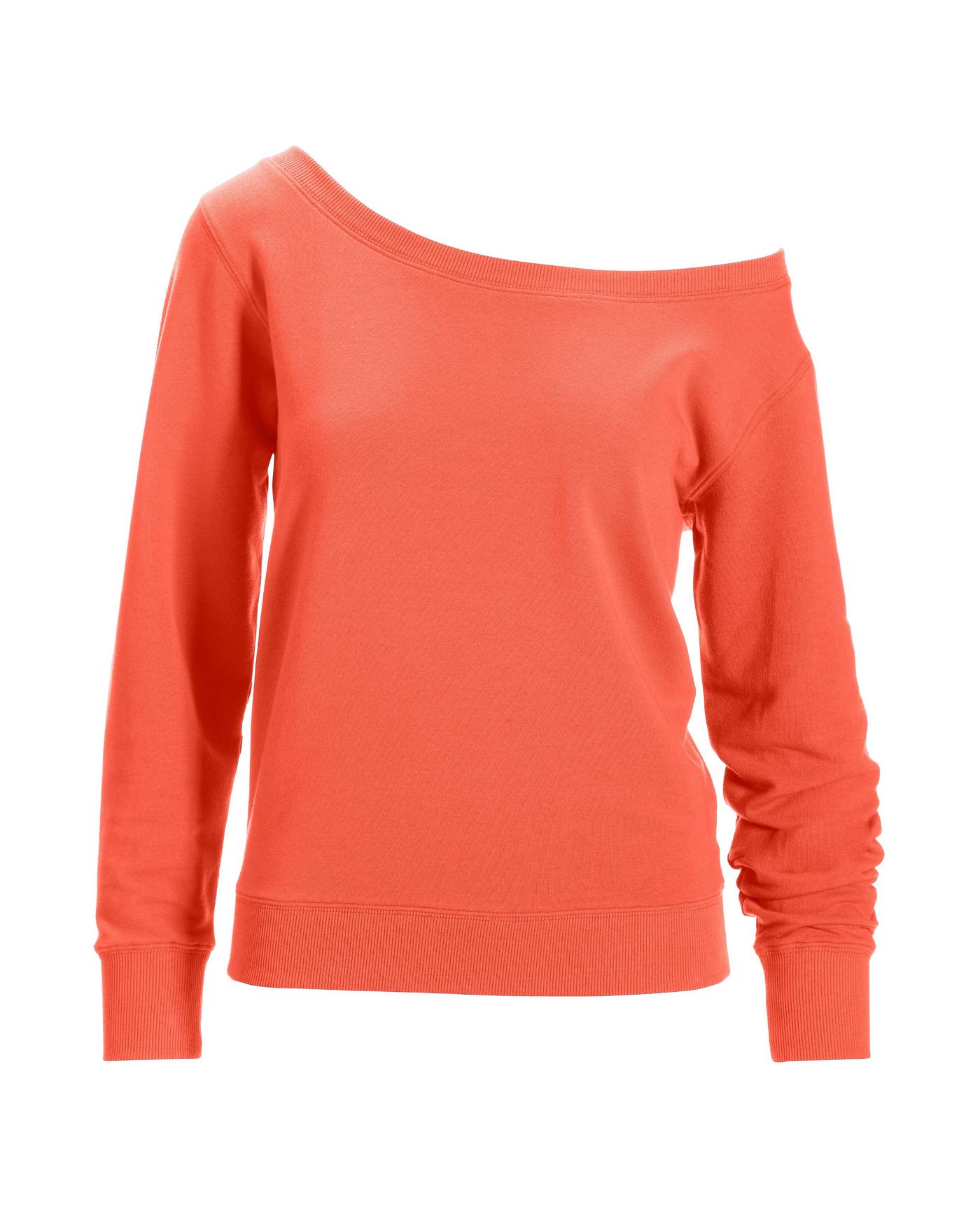 Slouchy Pullover Orange - Boston Terry Sweatshirt Hot | French Proper Coral