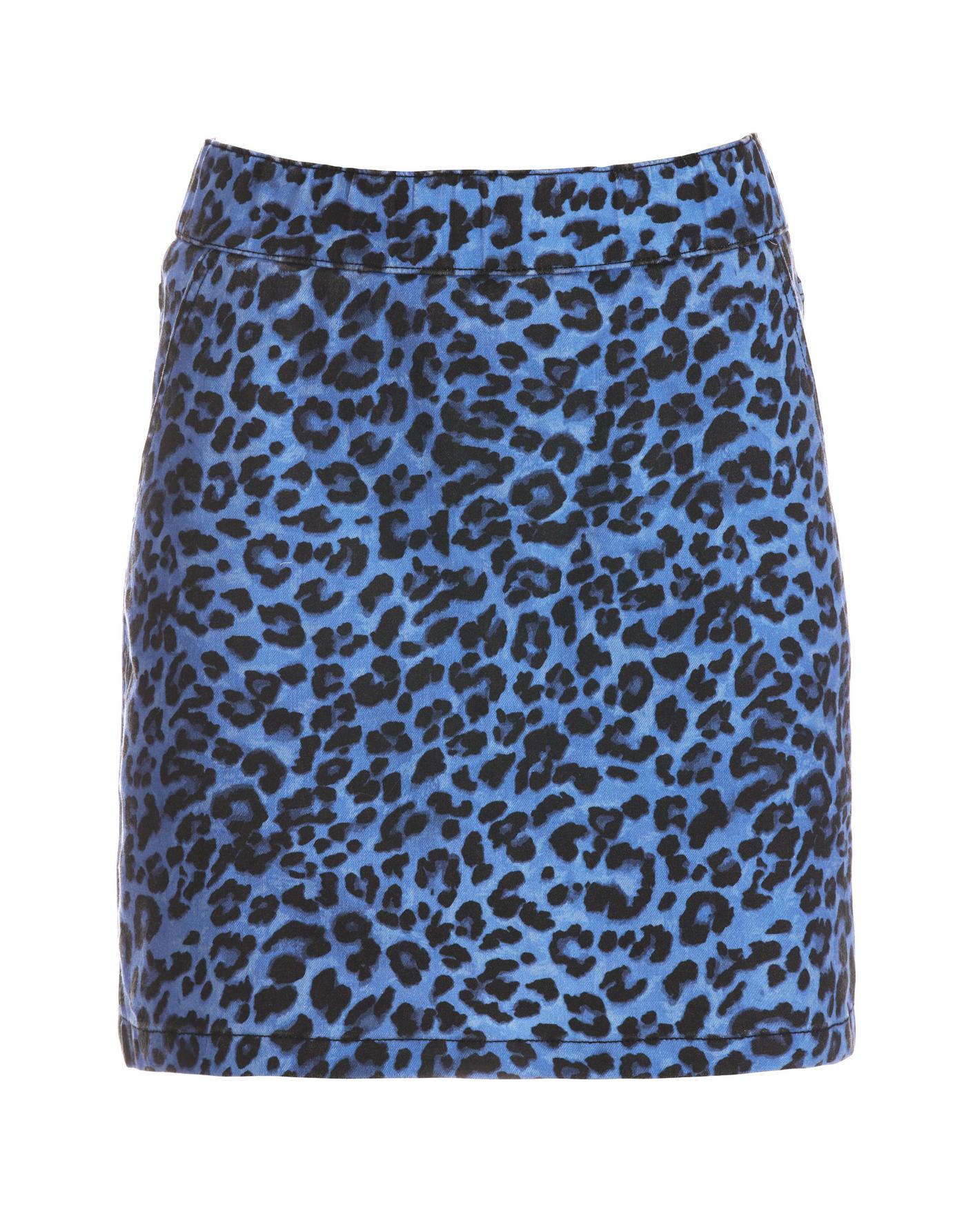 Blue Animal Print Pull On Denim Skort Blue Animal Boston Proper