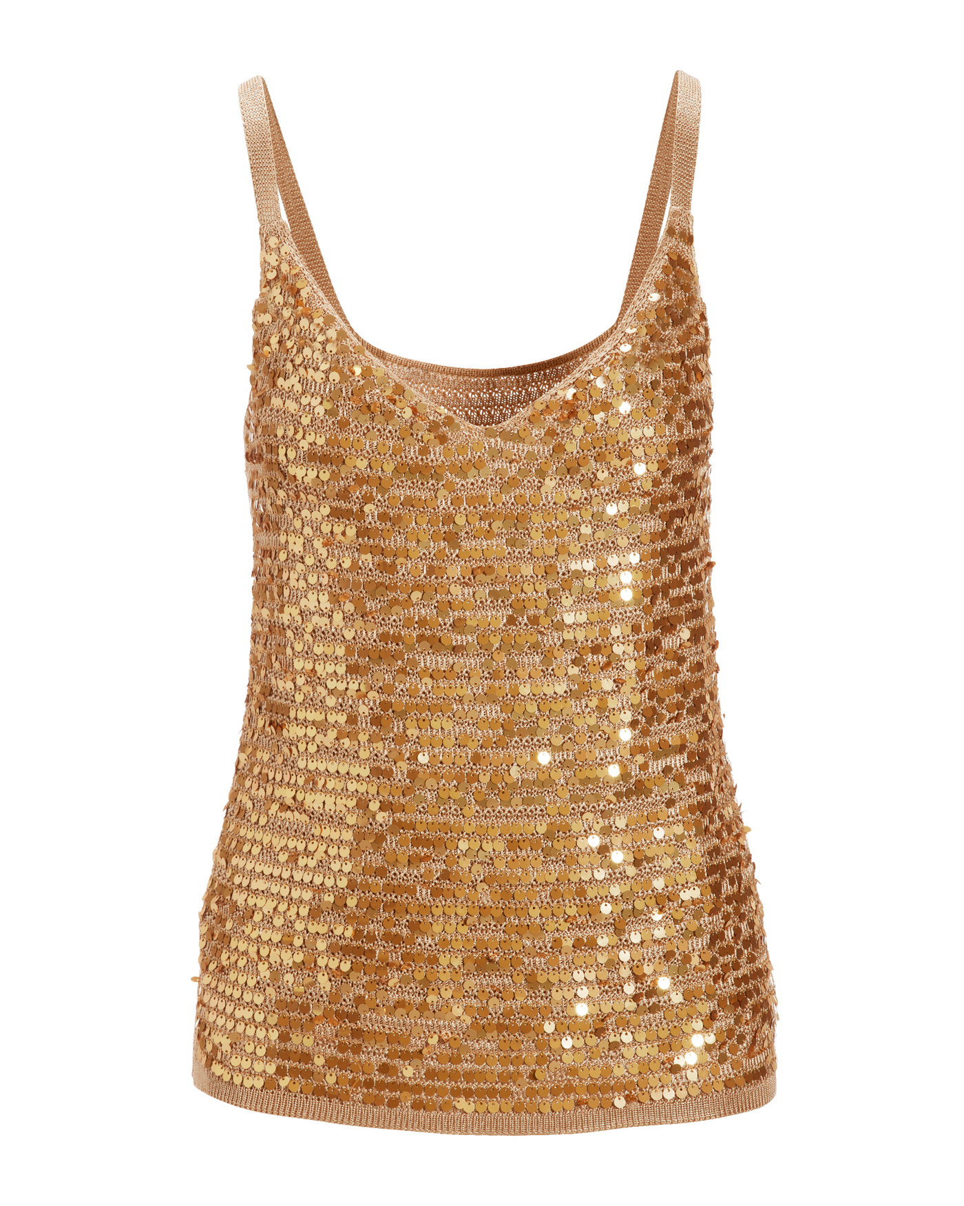 Gold sequin tank top