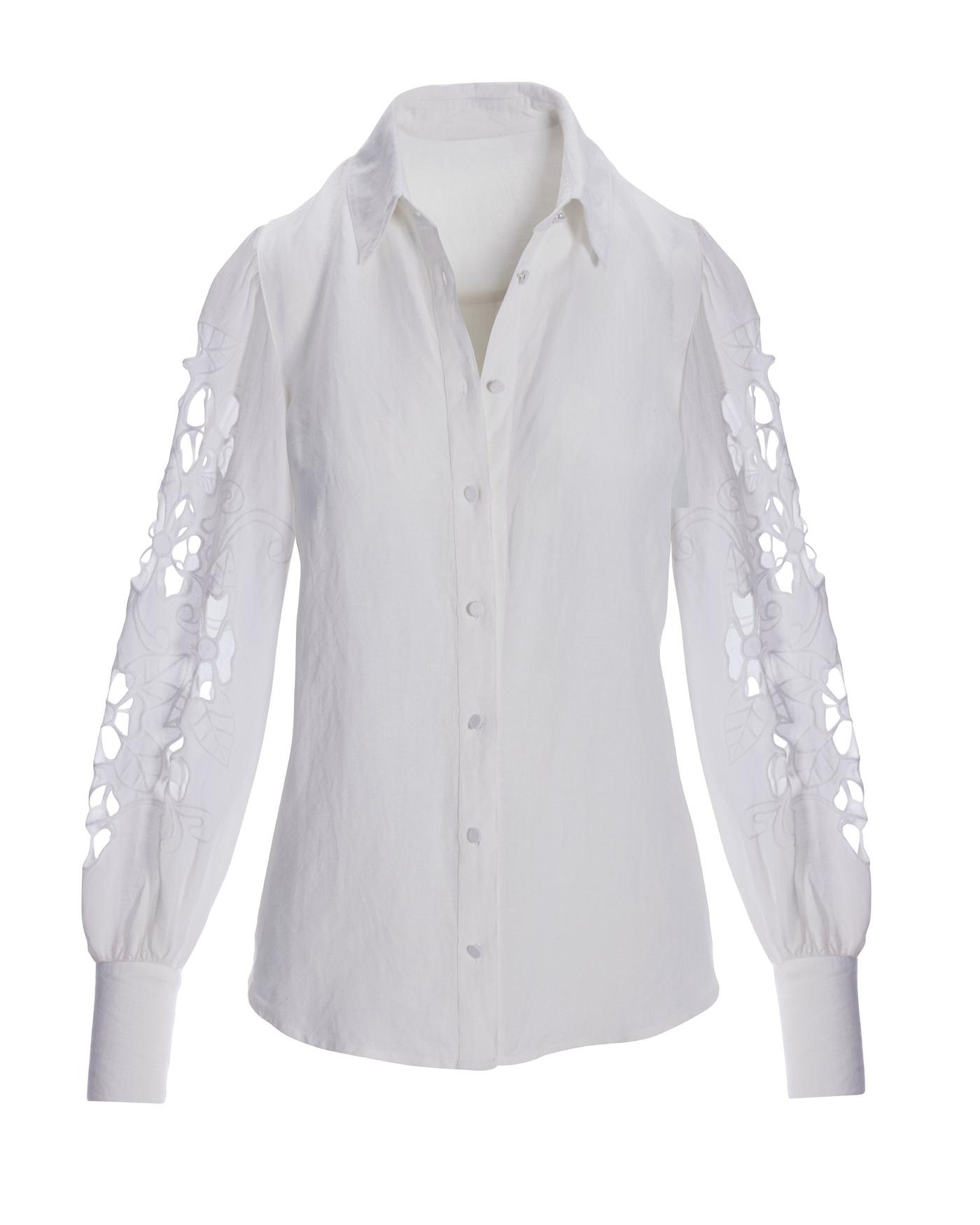 White Button Latest Embroidery Summer Cotton top for Girls - White Button -  3804010