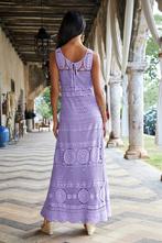 Sleeveless Crochet Maxi Dress - Purple