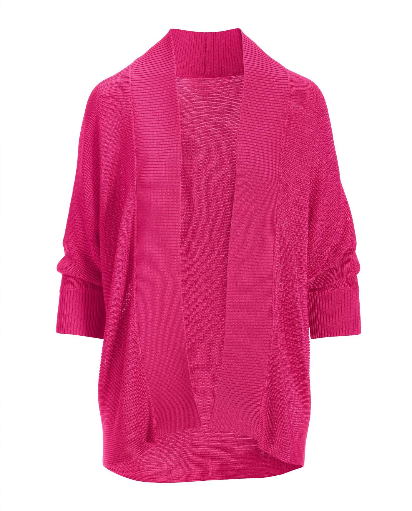Short Effortless Cardigan Sweater Fuchsia Purple