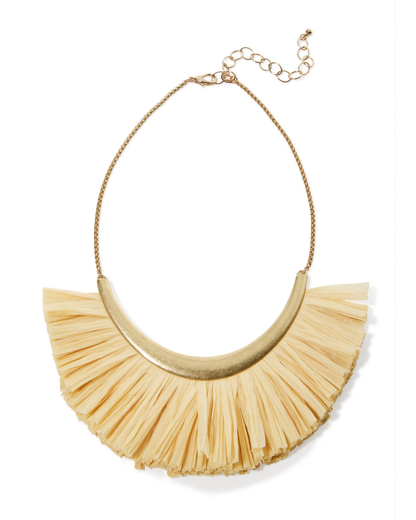 Raffia Statement Necklace - Natural