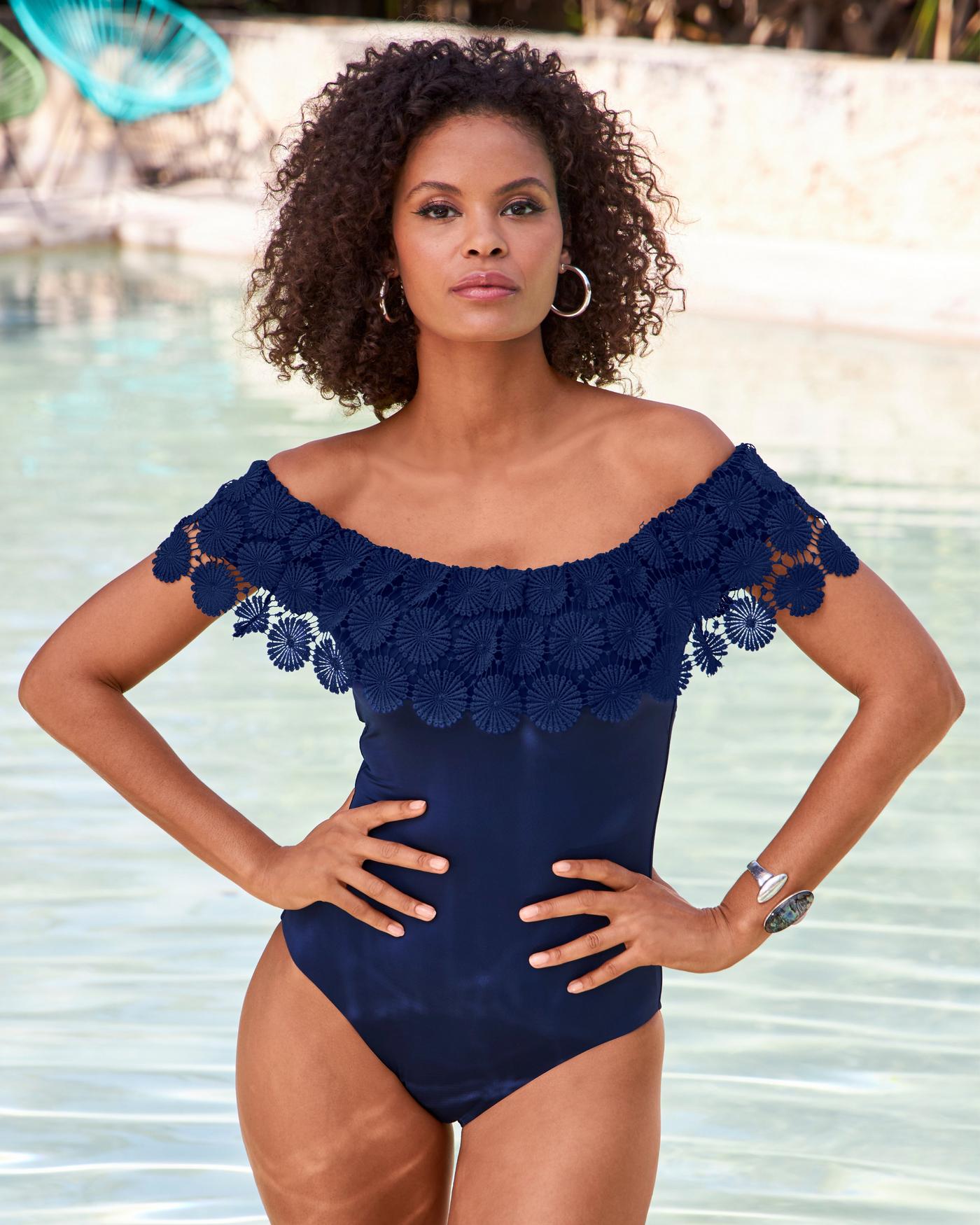 Off The Shoulder One Piece Swimsuit