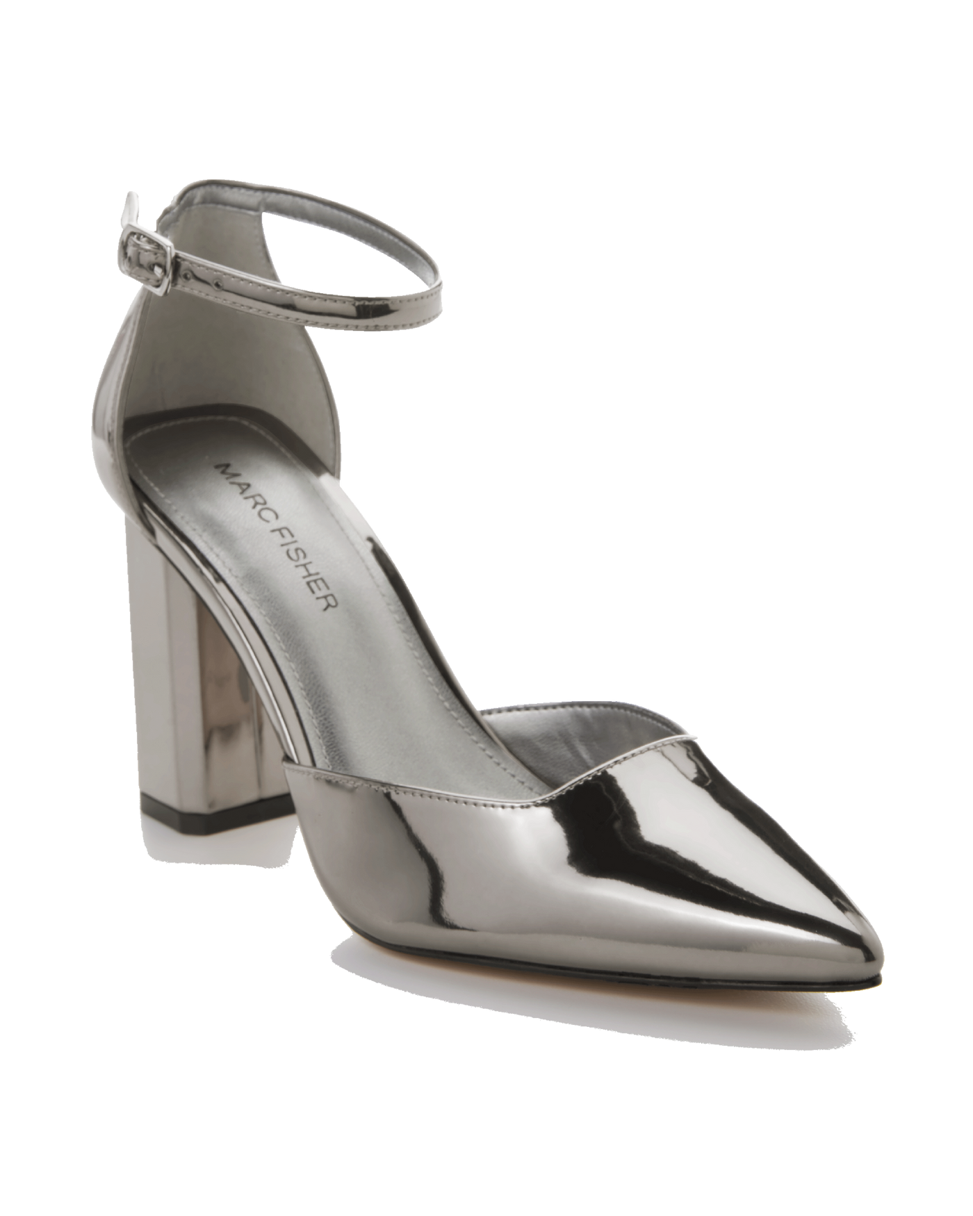 Silver pointed heels 2024 with ankle strap