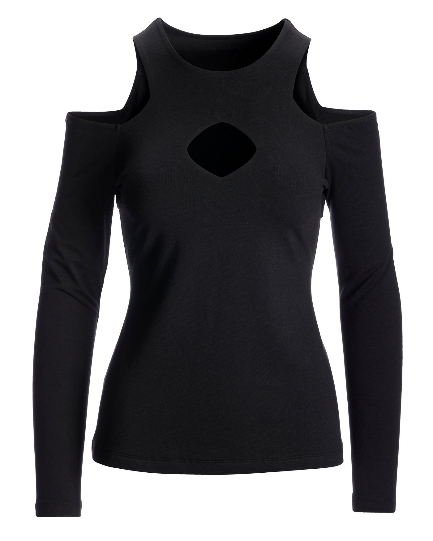 So Sexy Keyhole Cold Shoulder Knit Top - Black | Boston Proper