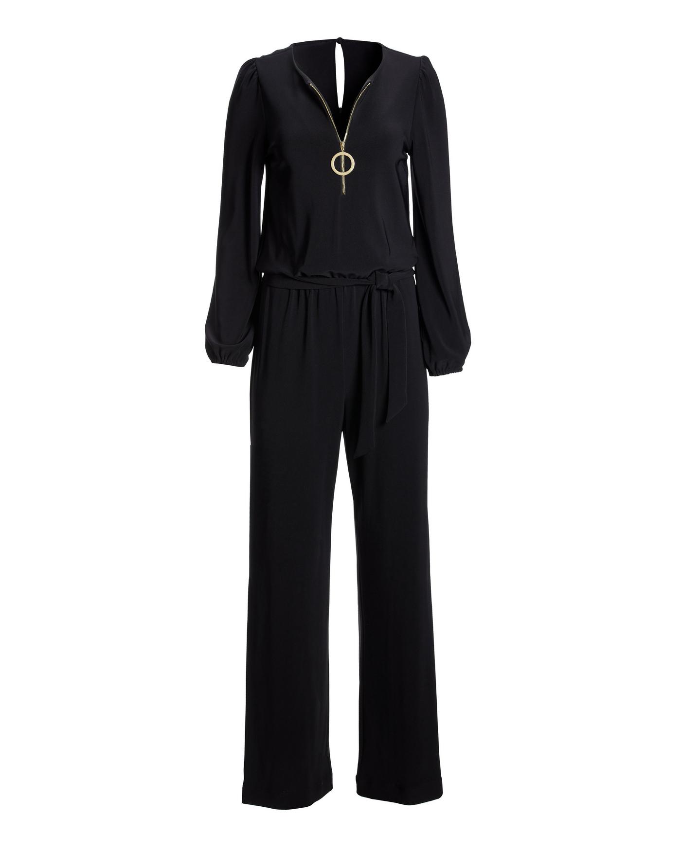 Black Travel Jersey Jumpsuit