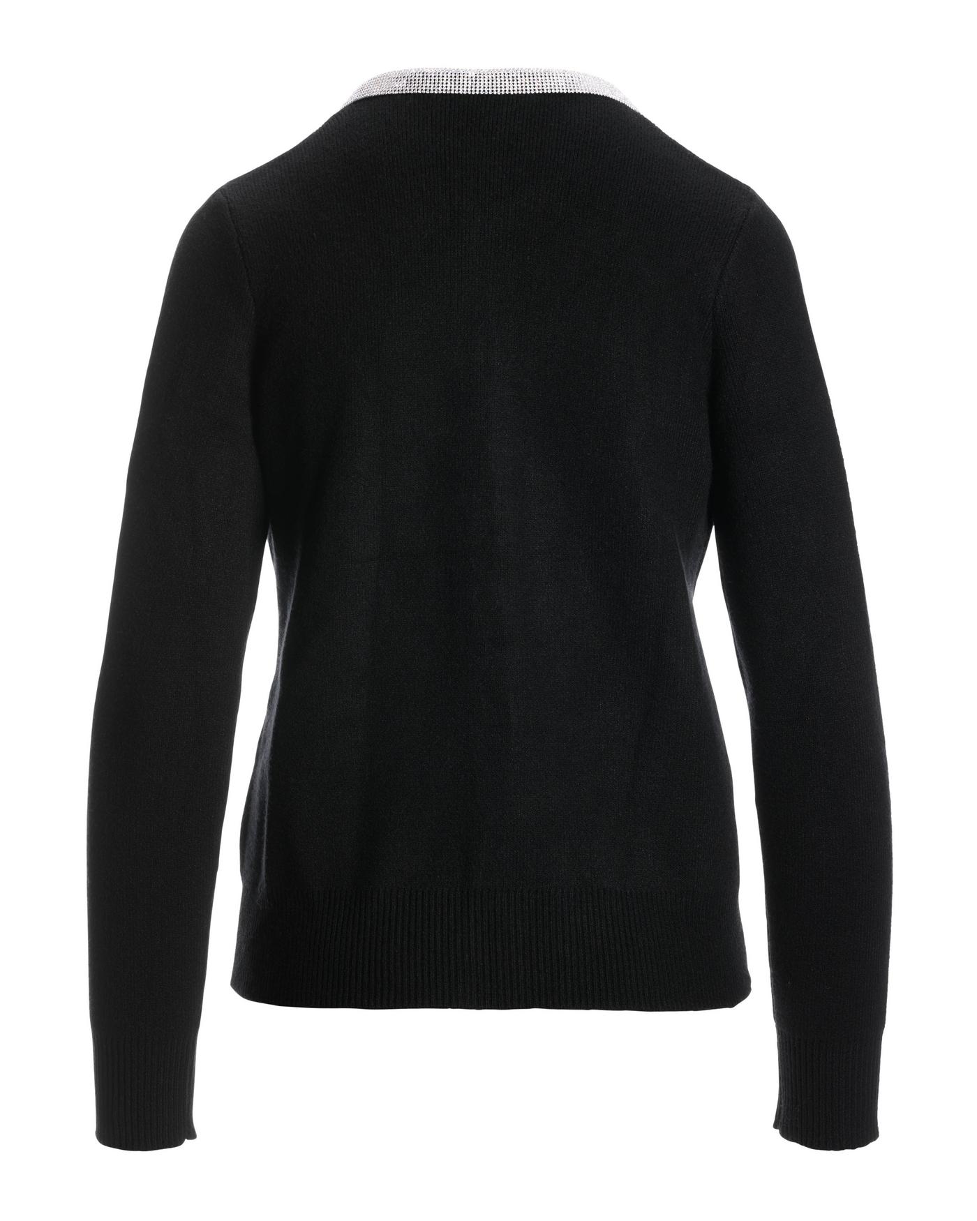Black sweater with white trim hot sale