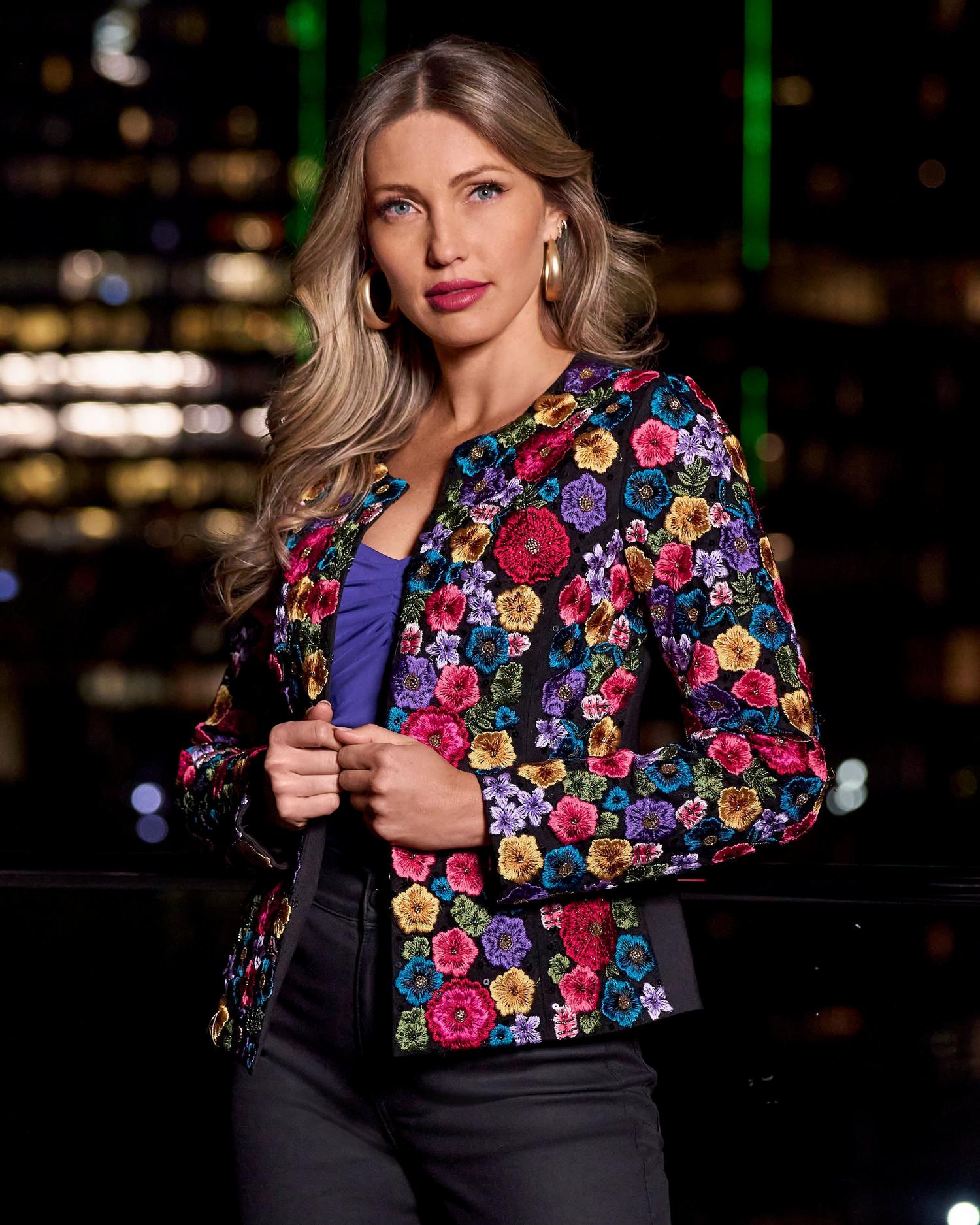 Hand Beaded and Embroidered Floral Jacket - Multi | Boston Proper