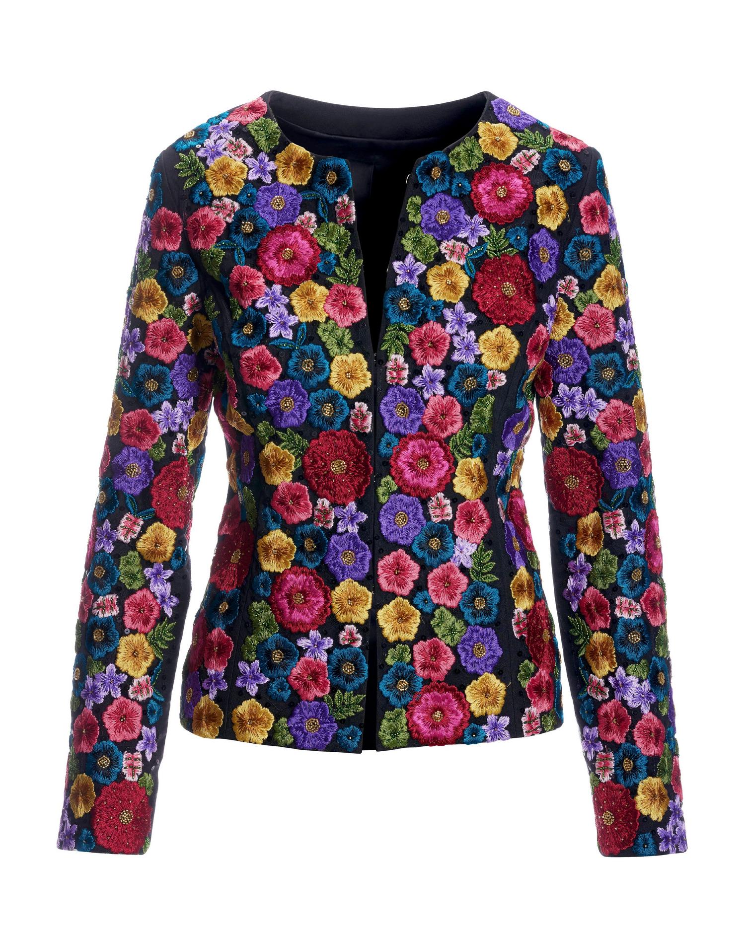 Hand Beaded and Embroidered Floral Jacket - Multi | Boston Proper