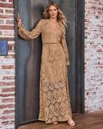 Paisley Lace Long Sleeve Maxi Dress - Sesame | Boston Proper