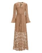 Paisley Lace Long Sleeve Maxi Dress - Sesame | Boston Proper