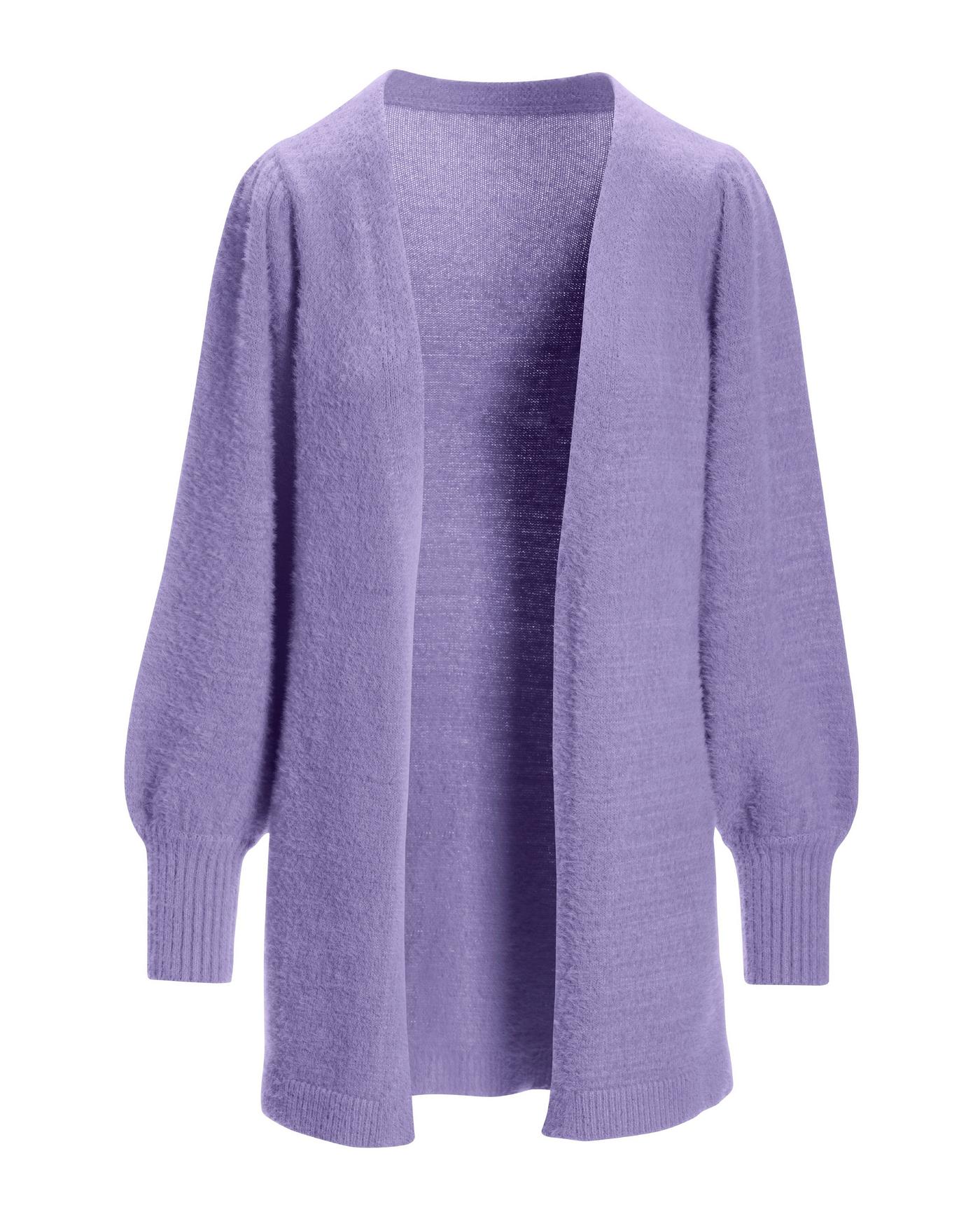 Plush Balloon Sleeve Cardigan - Violet Tulip | Boston Proper