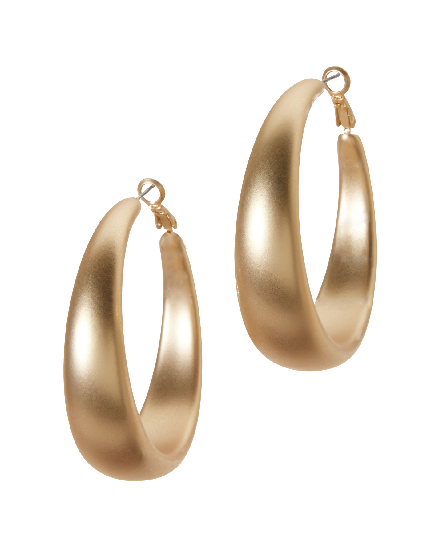 Matte finish gold deals hoop earrings