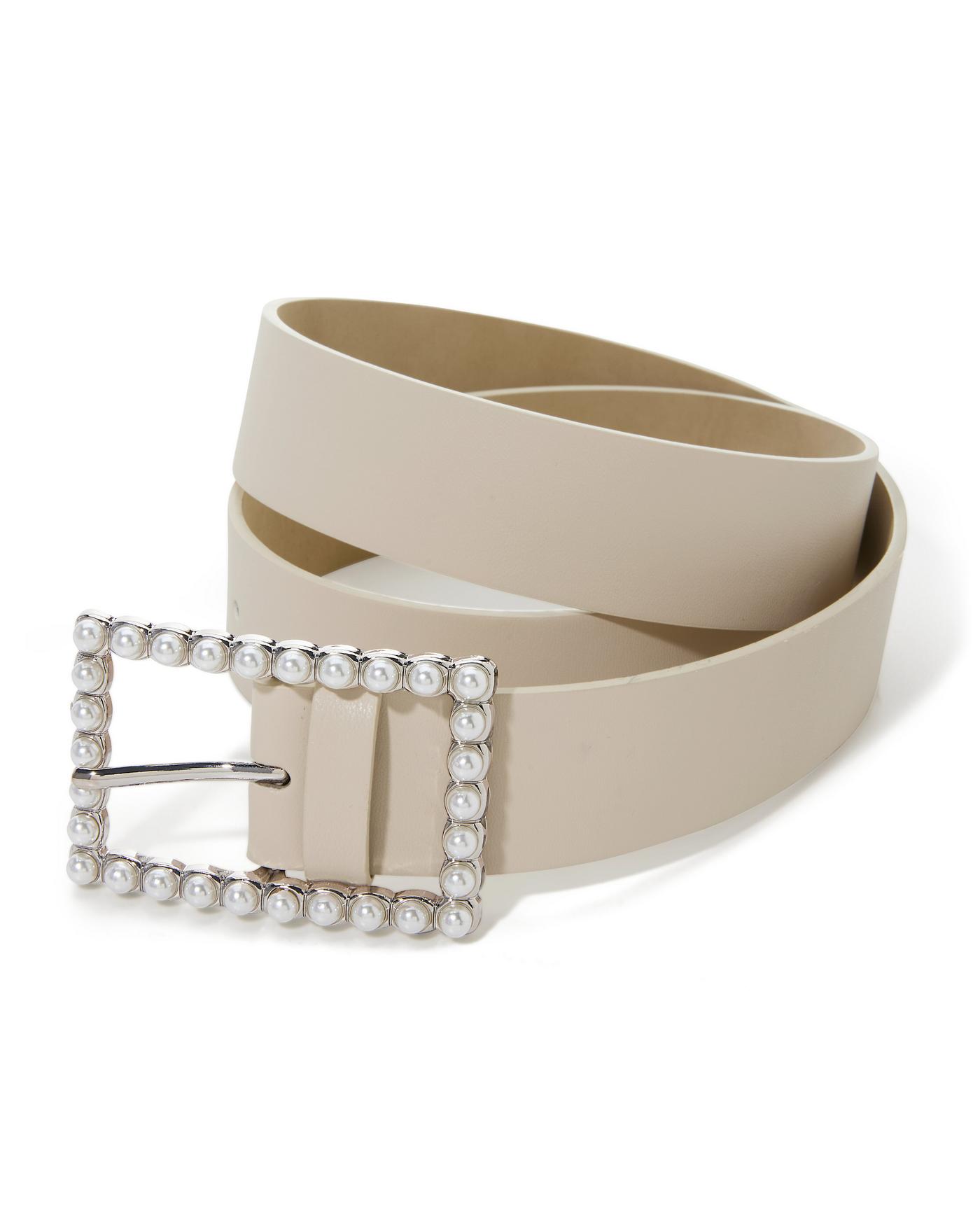 Modern Pearl Belt Off White