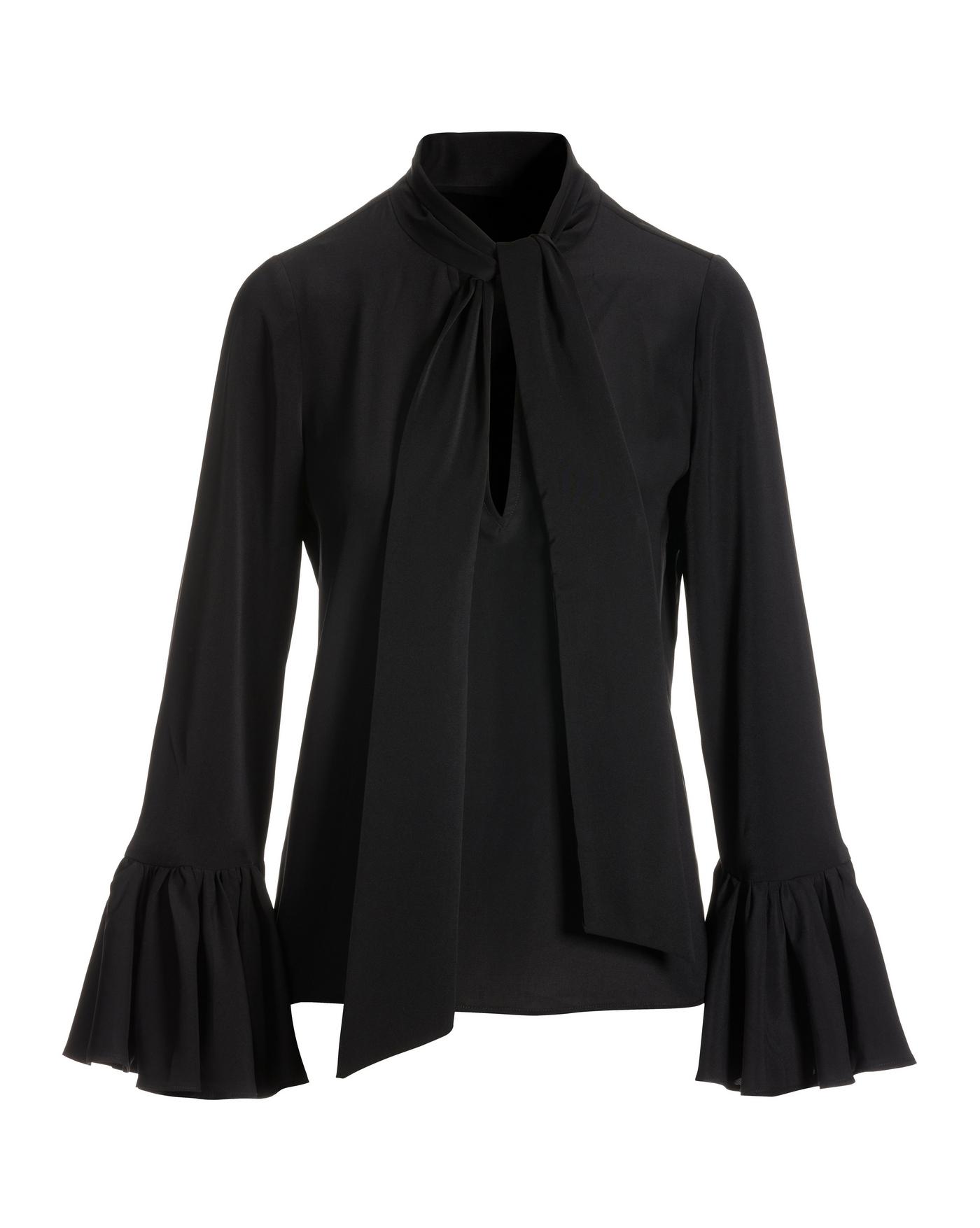 Black frilly fashion blouse