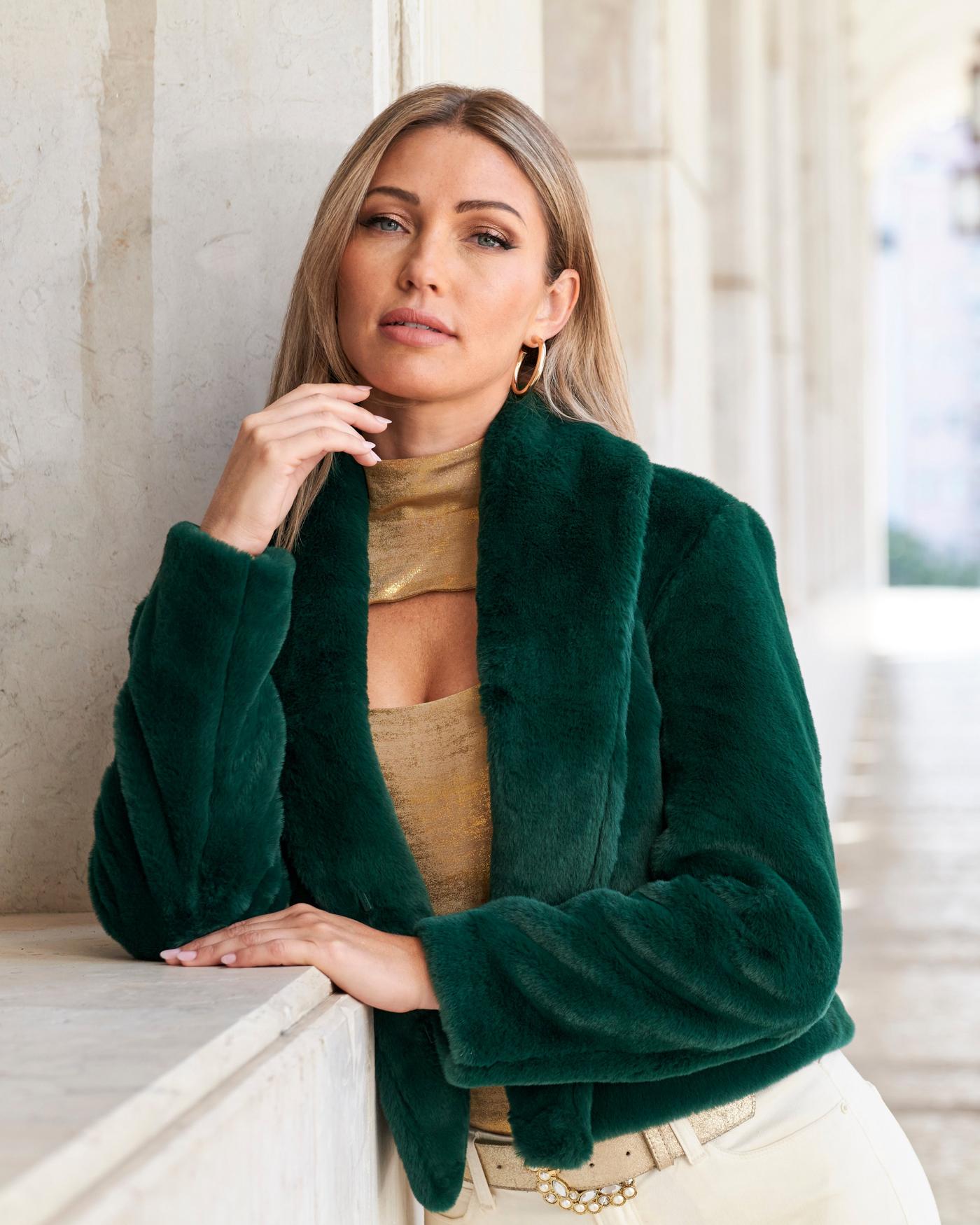 Emerald fur clearance jacket