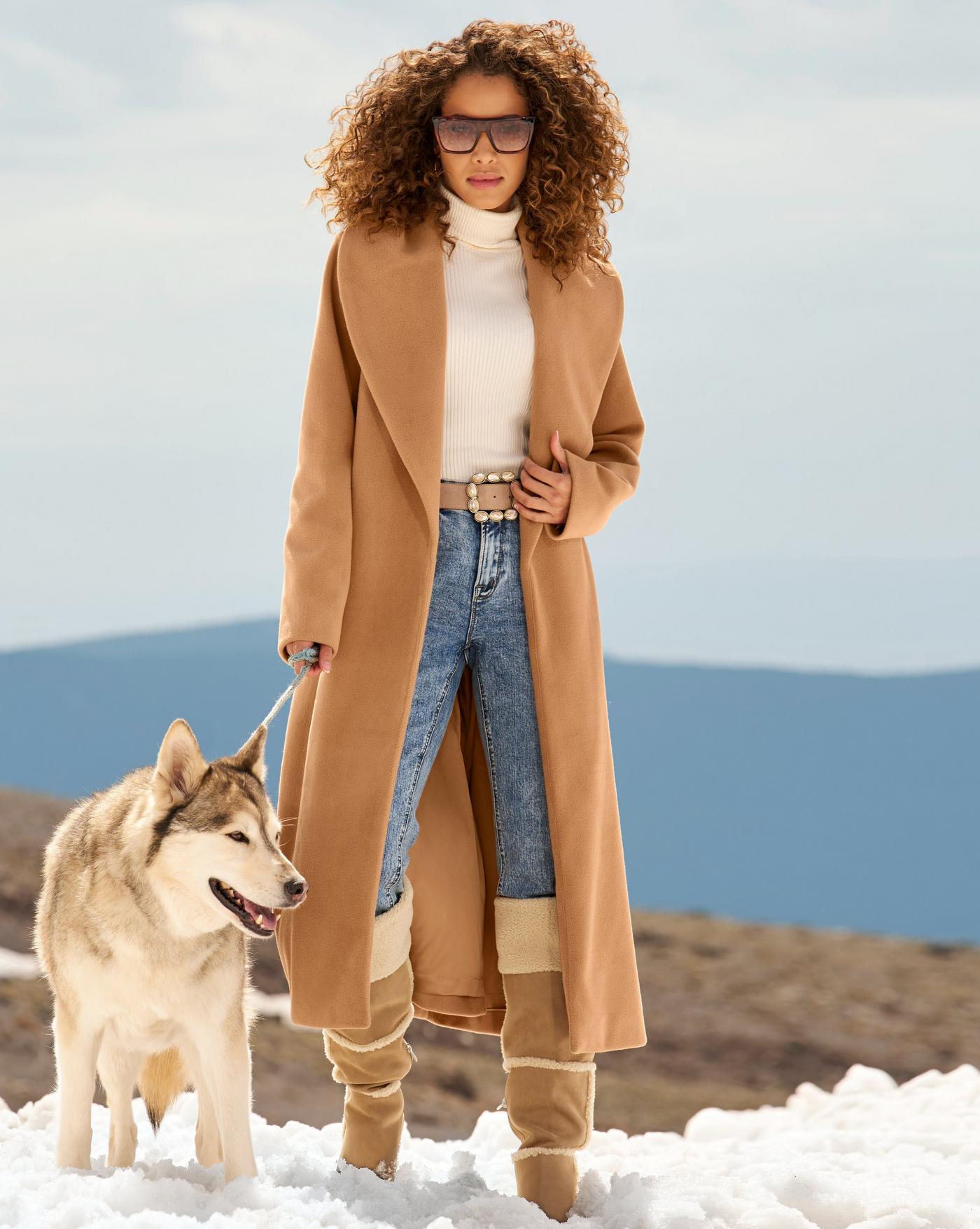 Camel hotsell longline coat