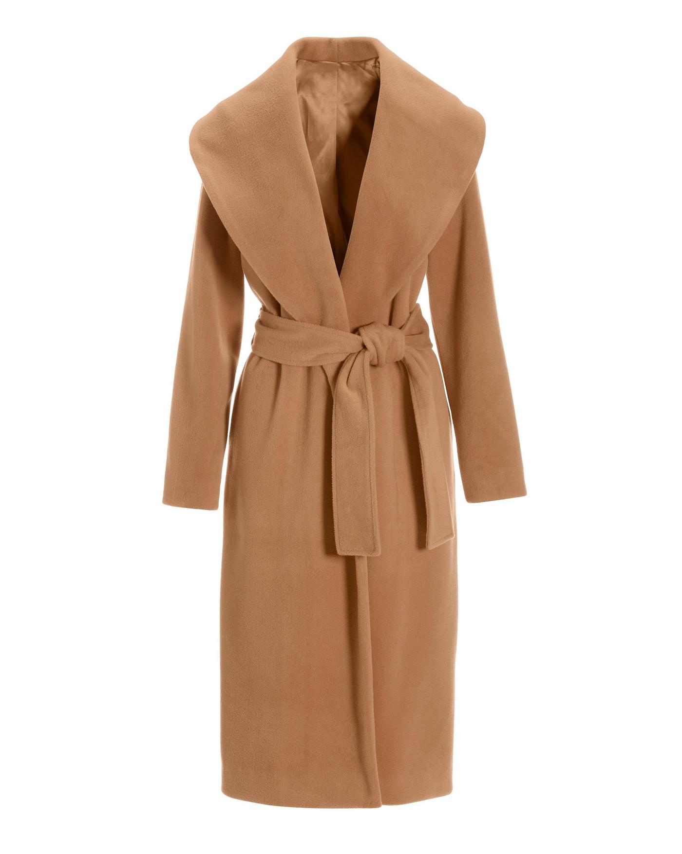 Tie waist sales camel coat