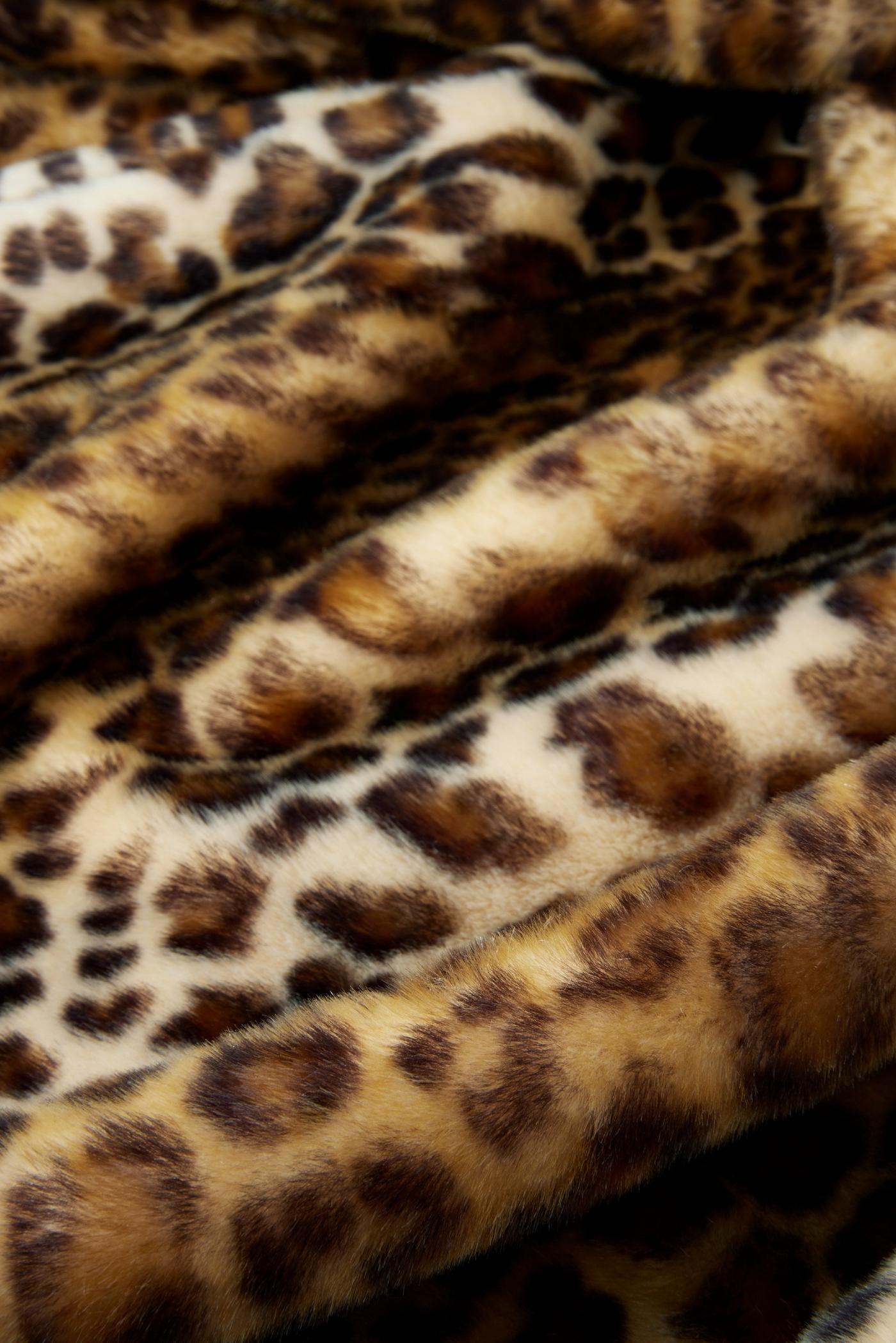 Leopard Print Versatile Collared Coat Brown Multi