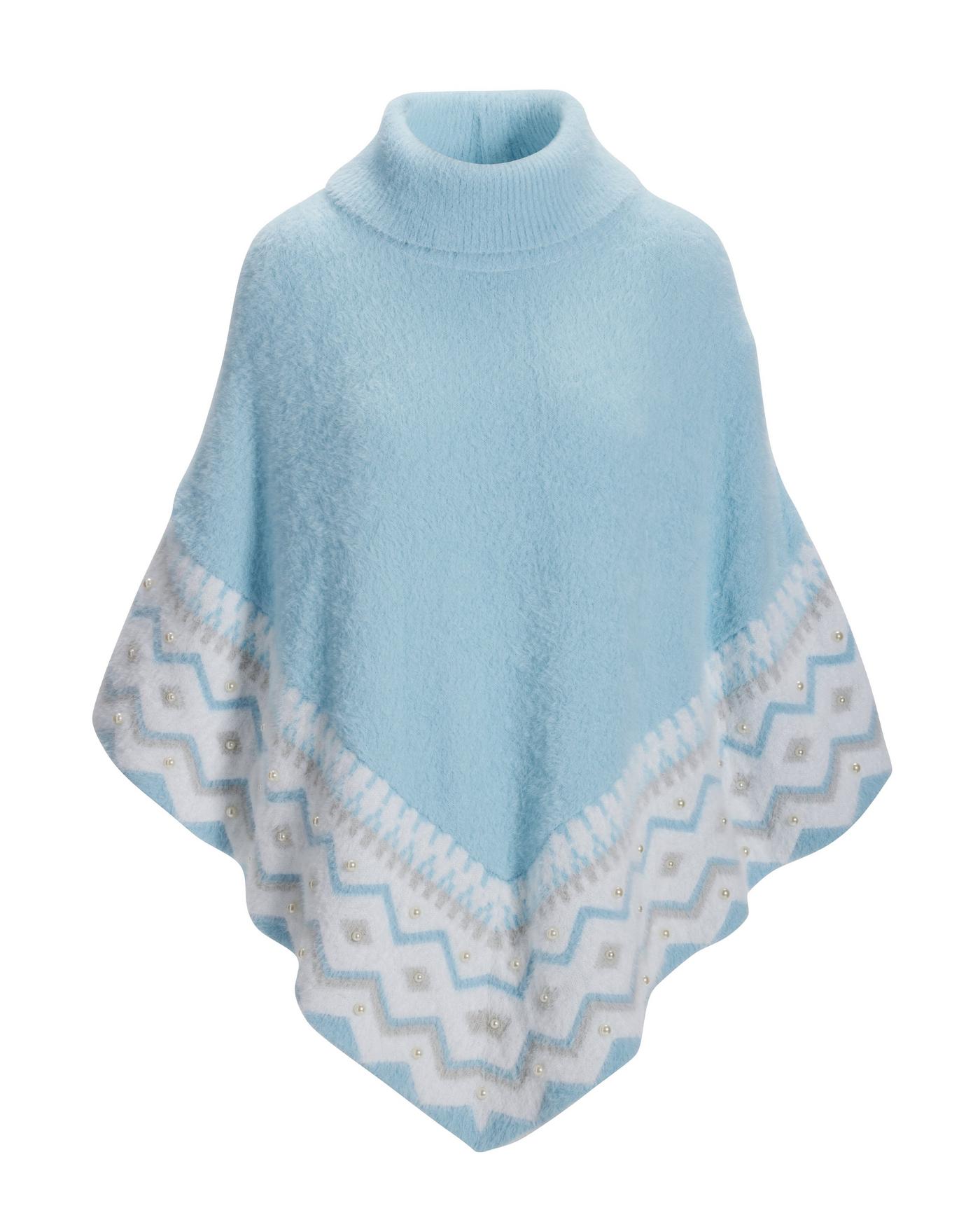 Light blue poncho sweater hotsell