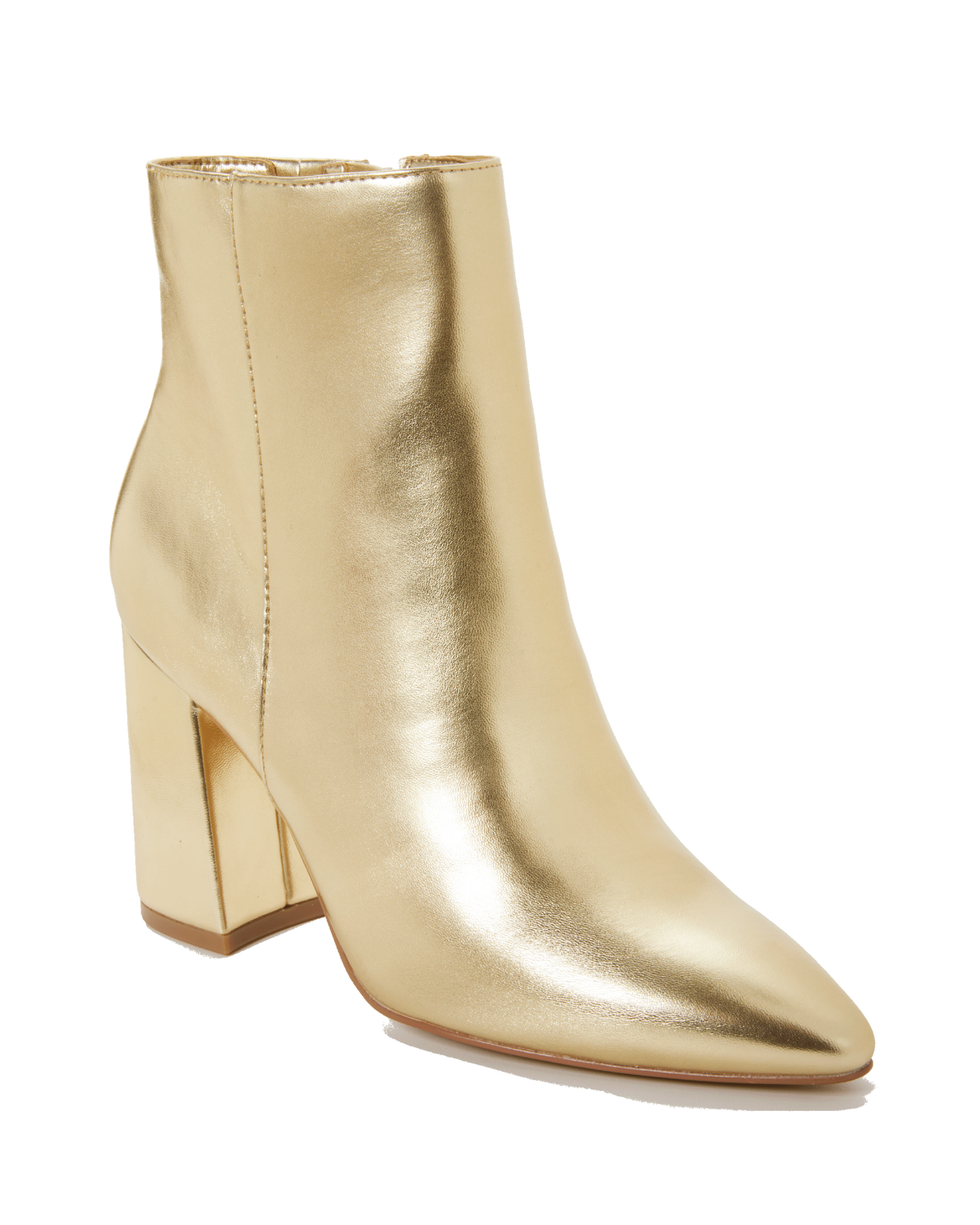 Gold block heel booties best sale