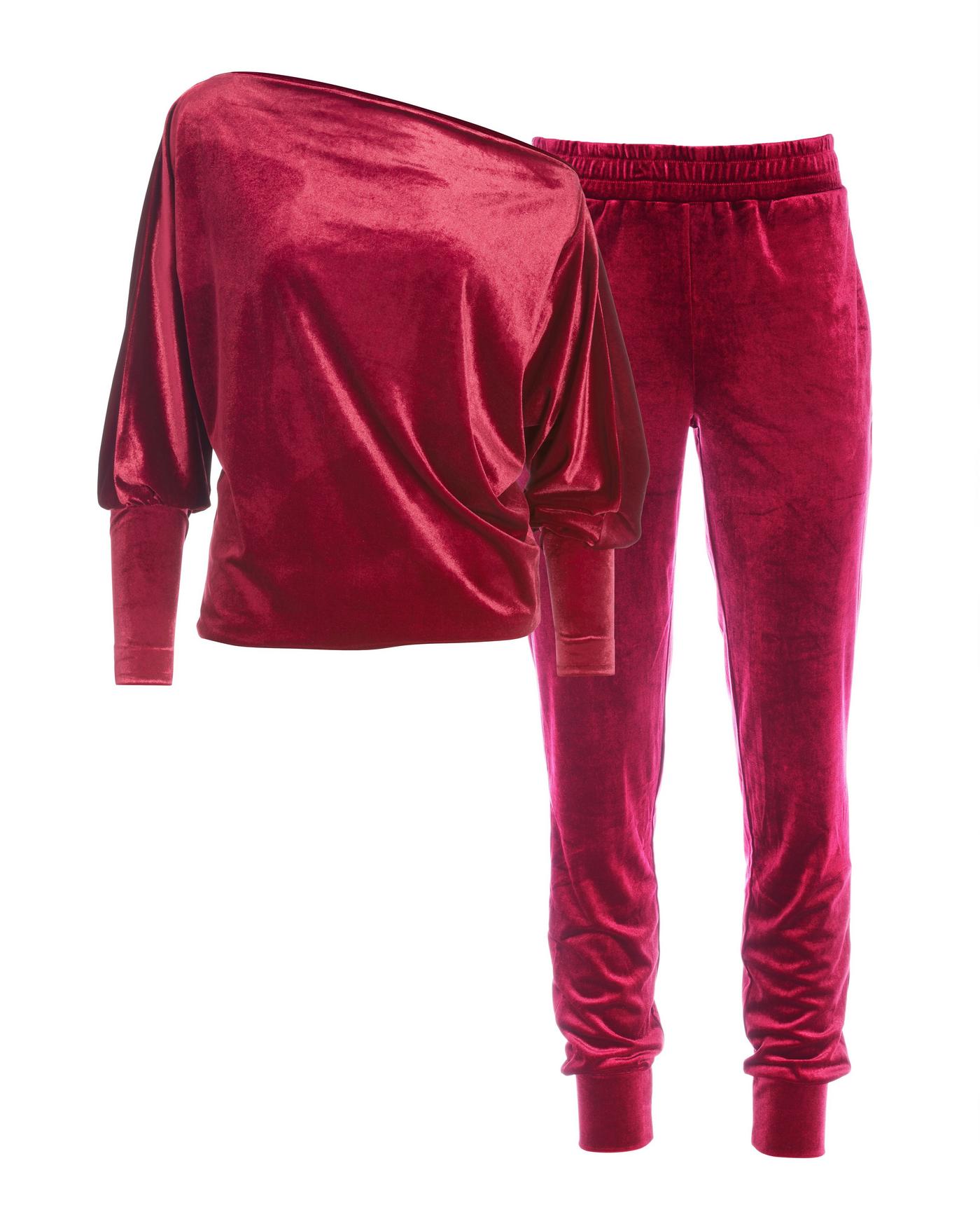 Oversized T-shirt And Velour Jogger Set