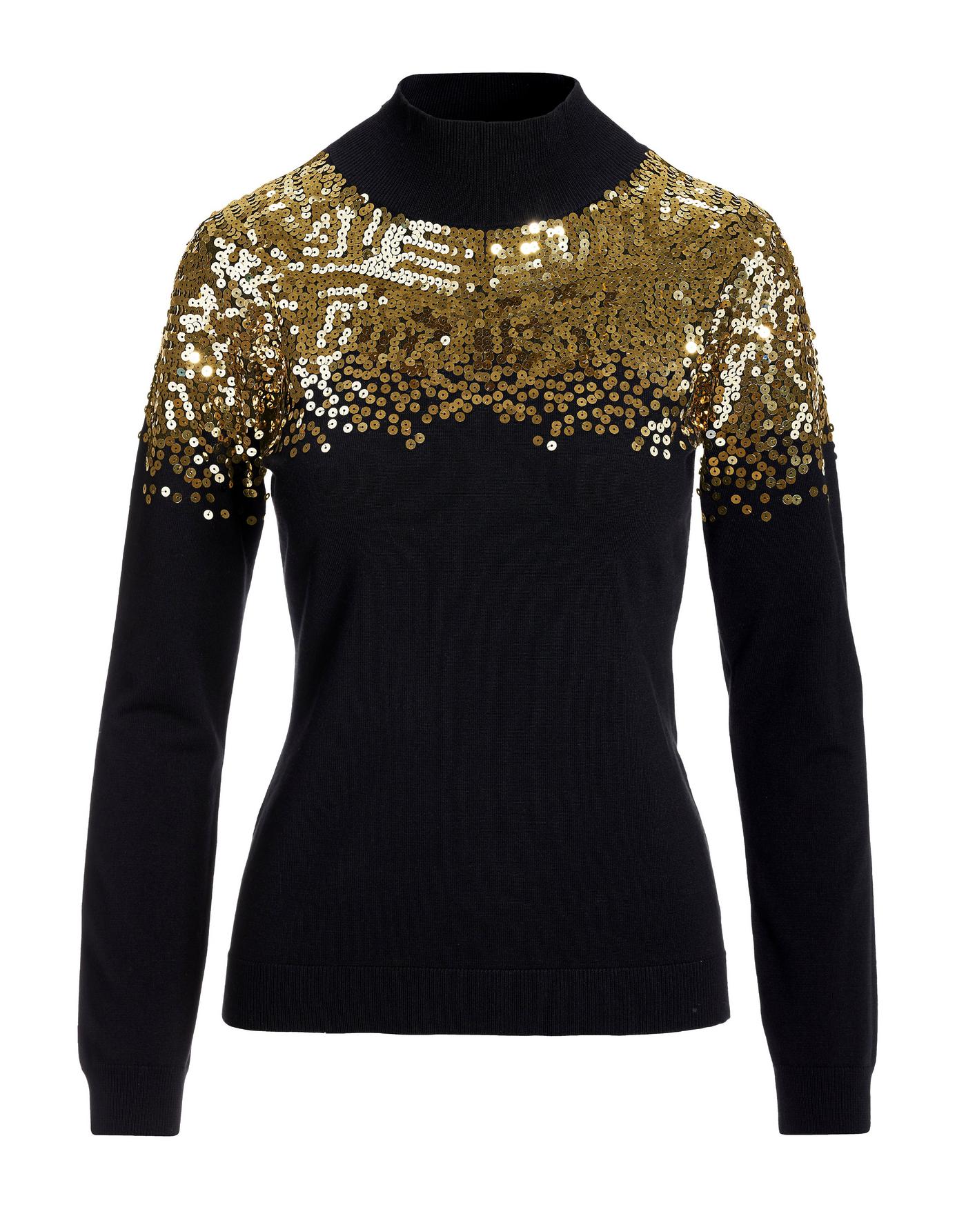 Sequin Sweater - Black/Gold