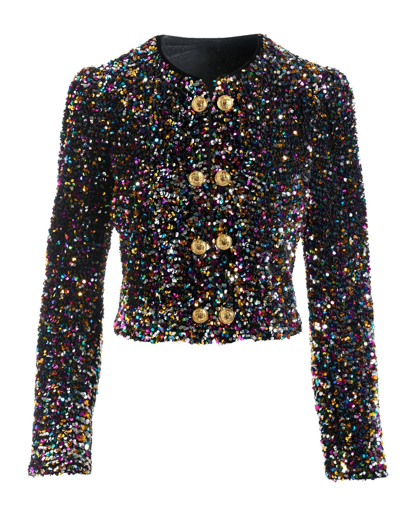 Glitter Mesh Knit Bolero