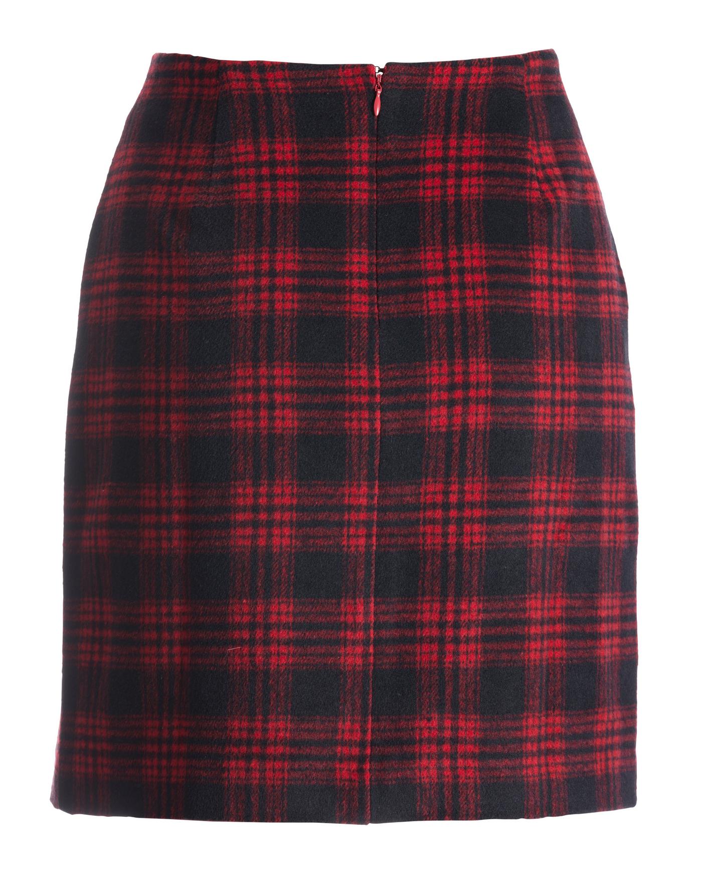 Joyfolie red outlet plaid perri skirt