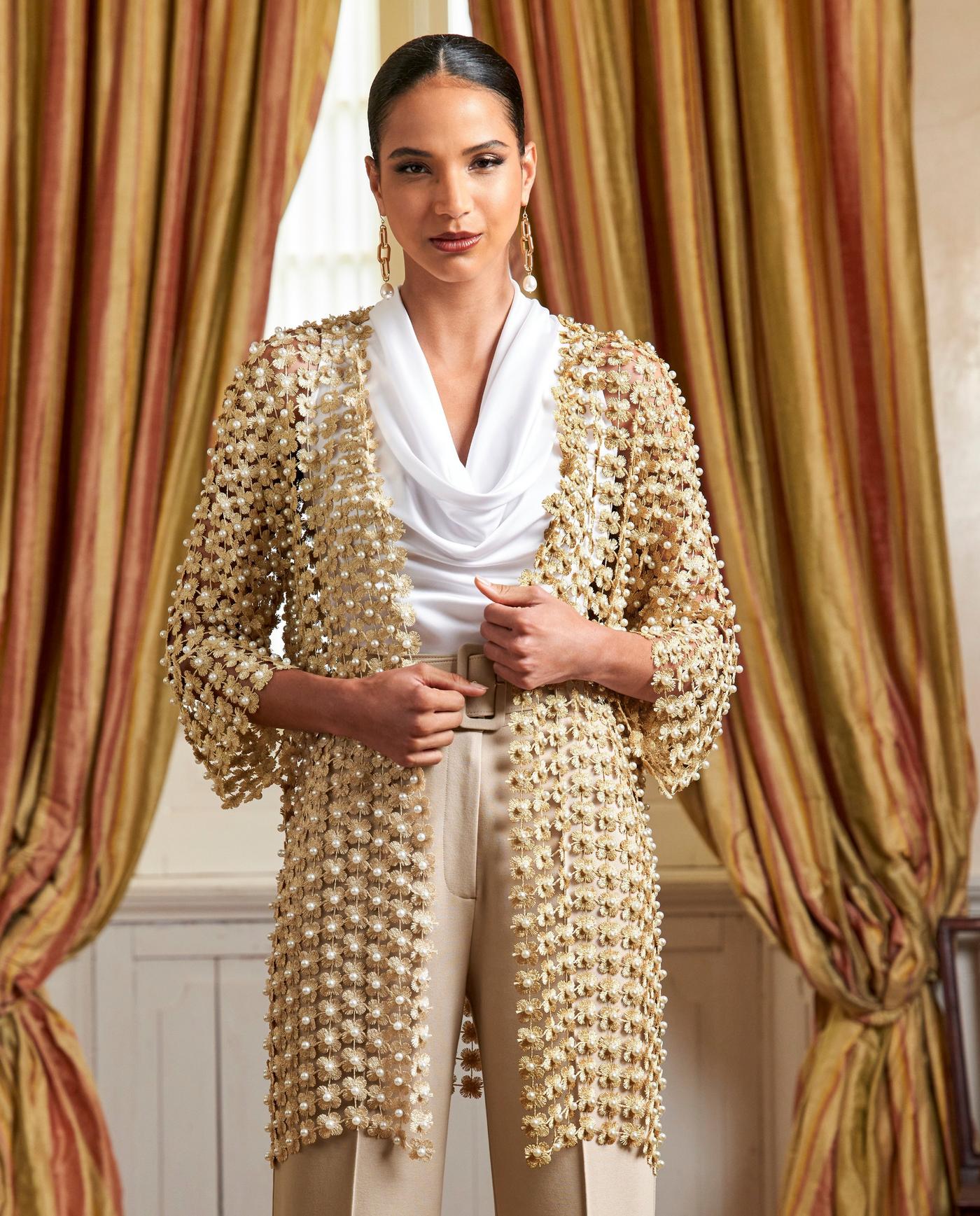 Gold duster coat hotsell