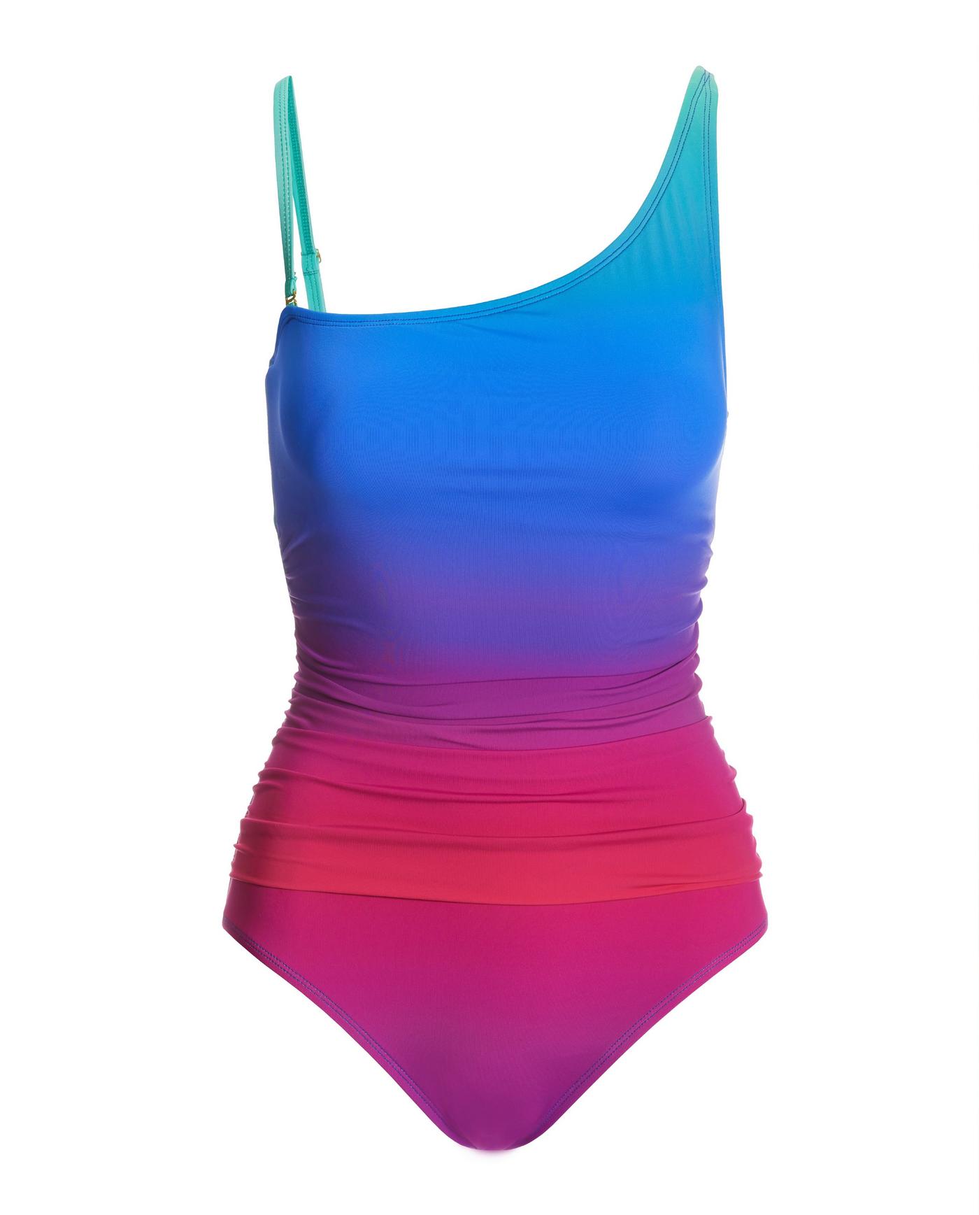 Ombre One Shoulder Swim Multi