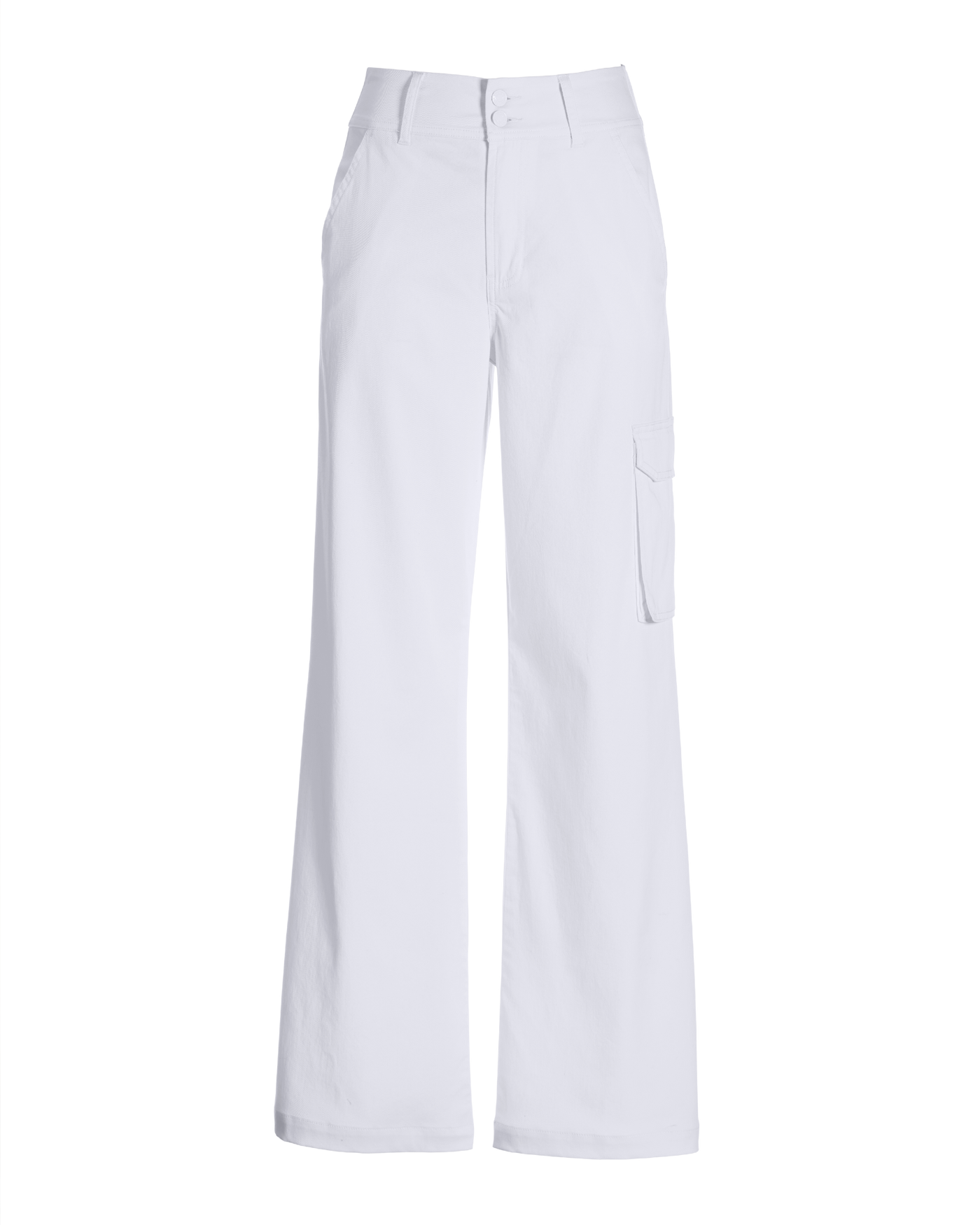 Malibu High Waist Wide Leg Cargo Pant White