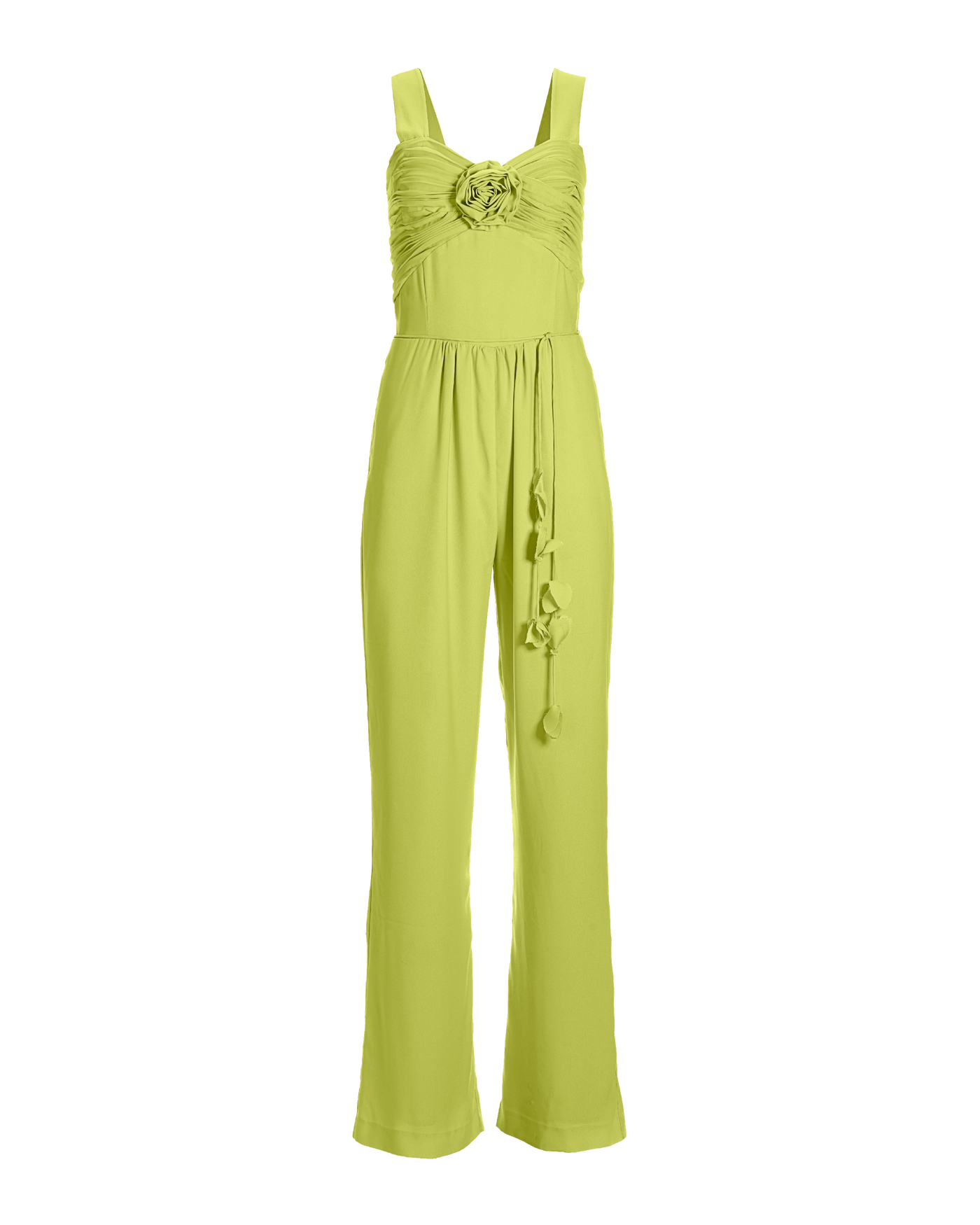 Rosette Occasion Woven Jumpsuit - Lime Green | Boston Proper