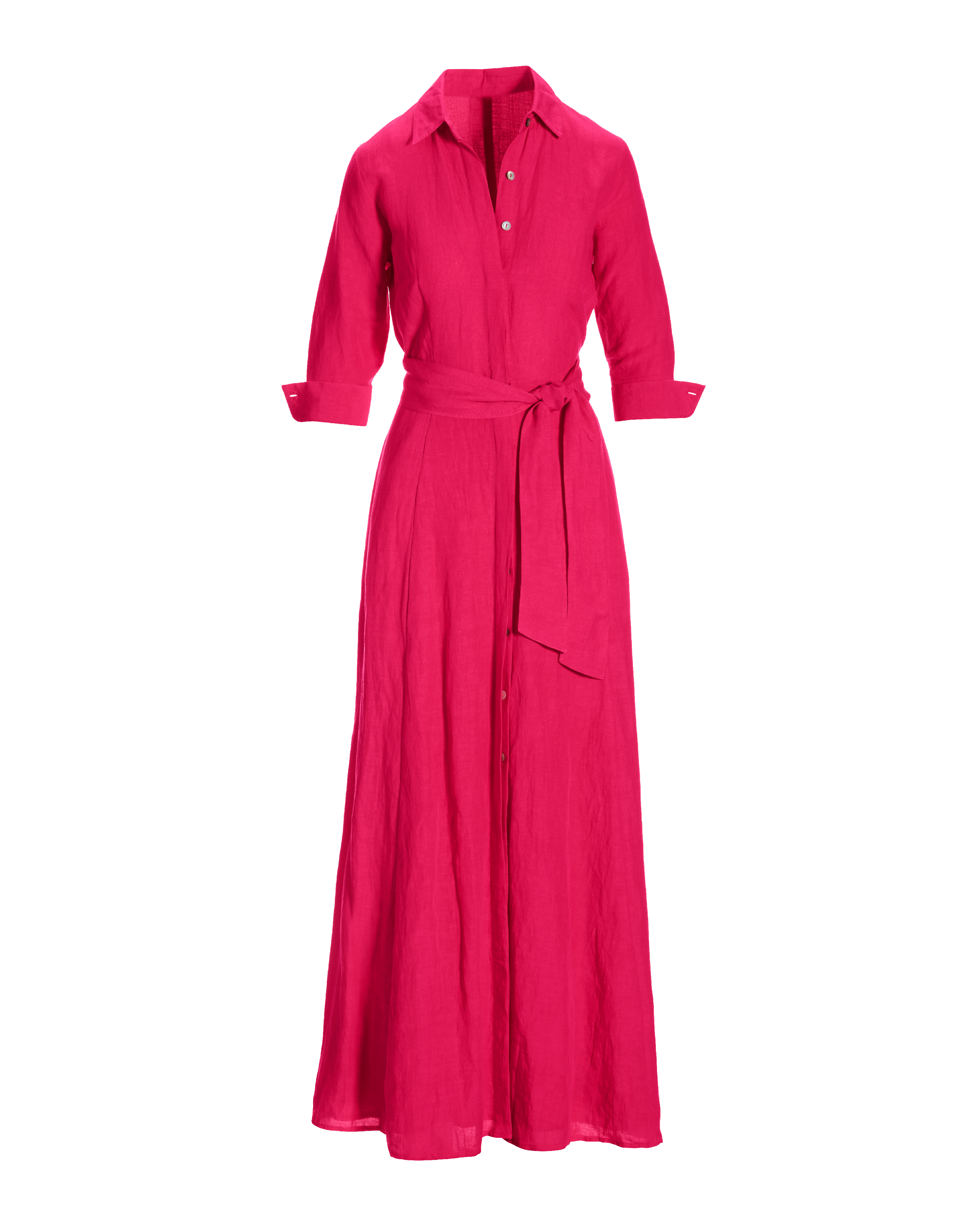 pink maxi shirt dress