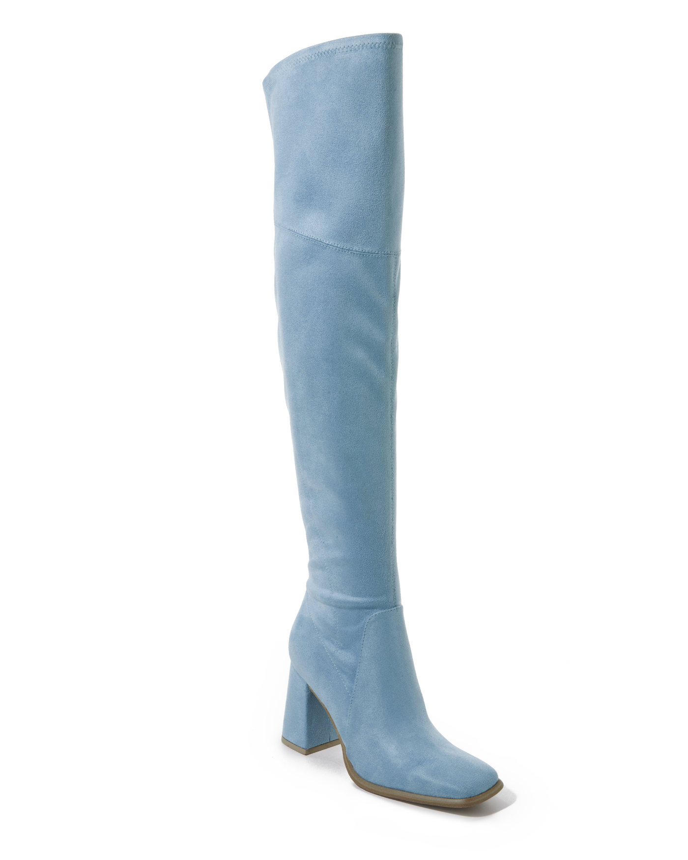 Over the Knee Square Toe Boot Light Blue Boston Proper