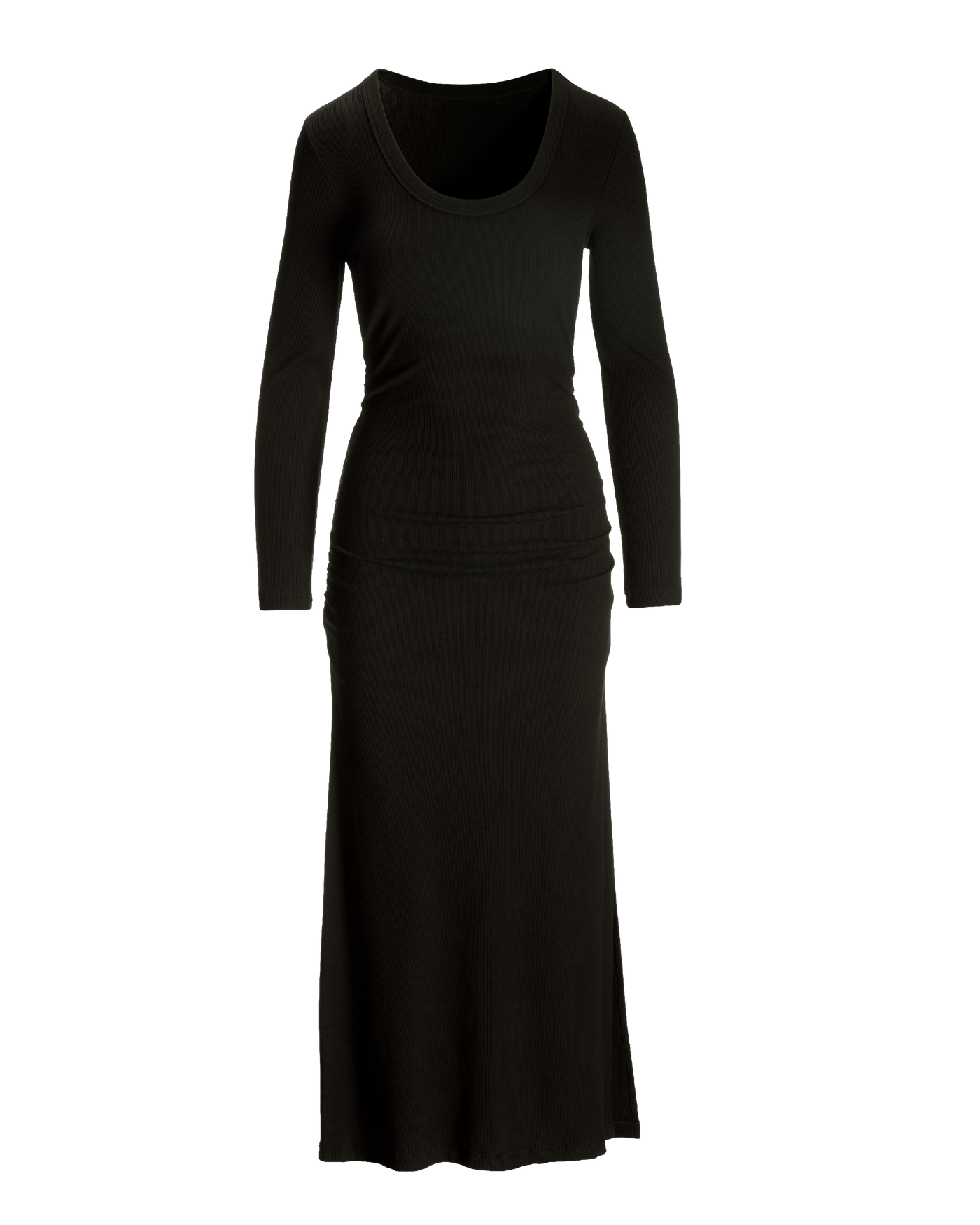 Long sleeve scoop neck ribbed maxi dress best sale