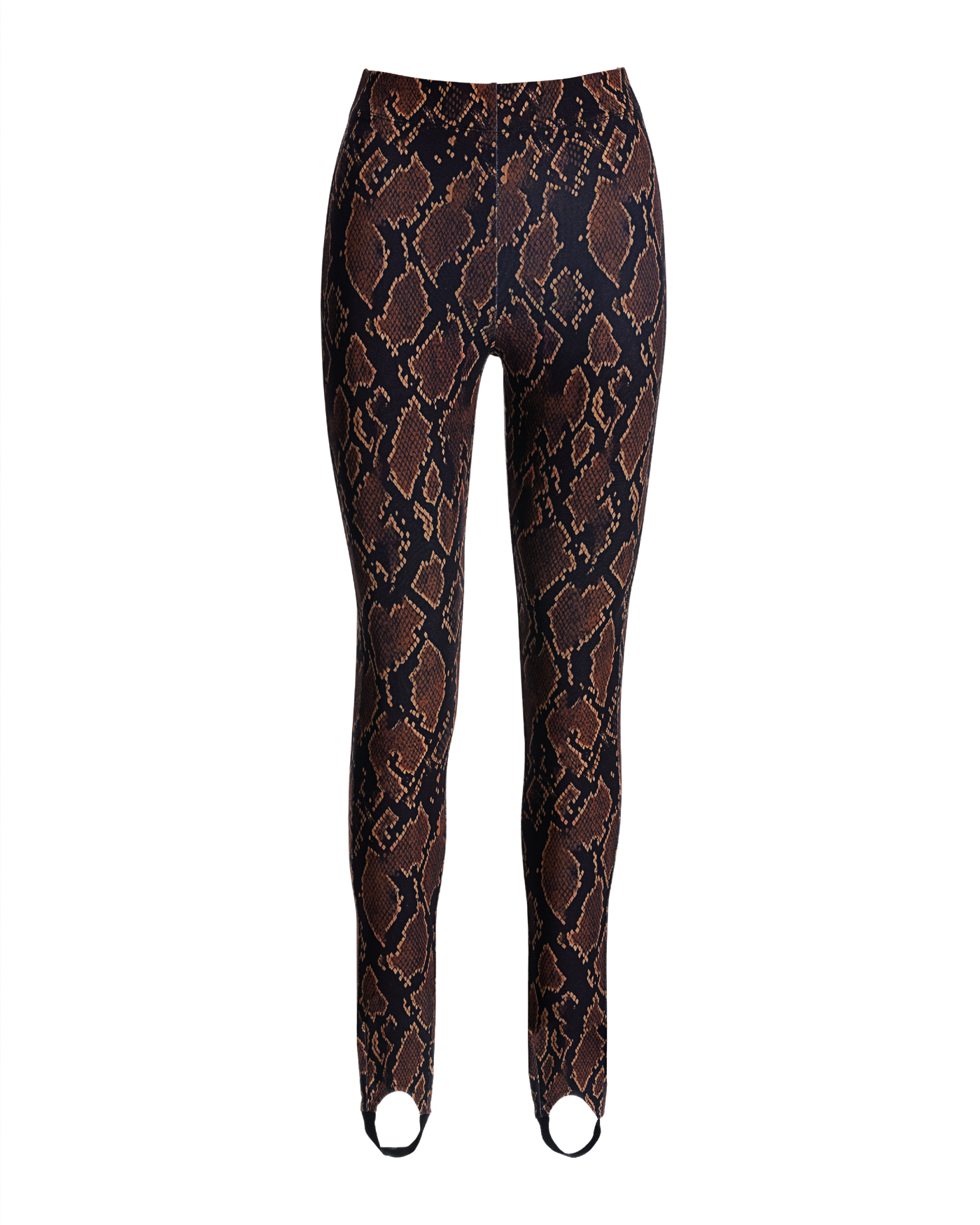 Aspen Spotted Snake Print Ponte Stirrup Legging Brown Boston Proper