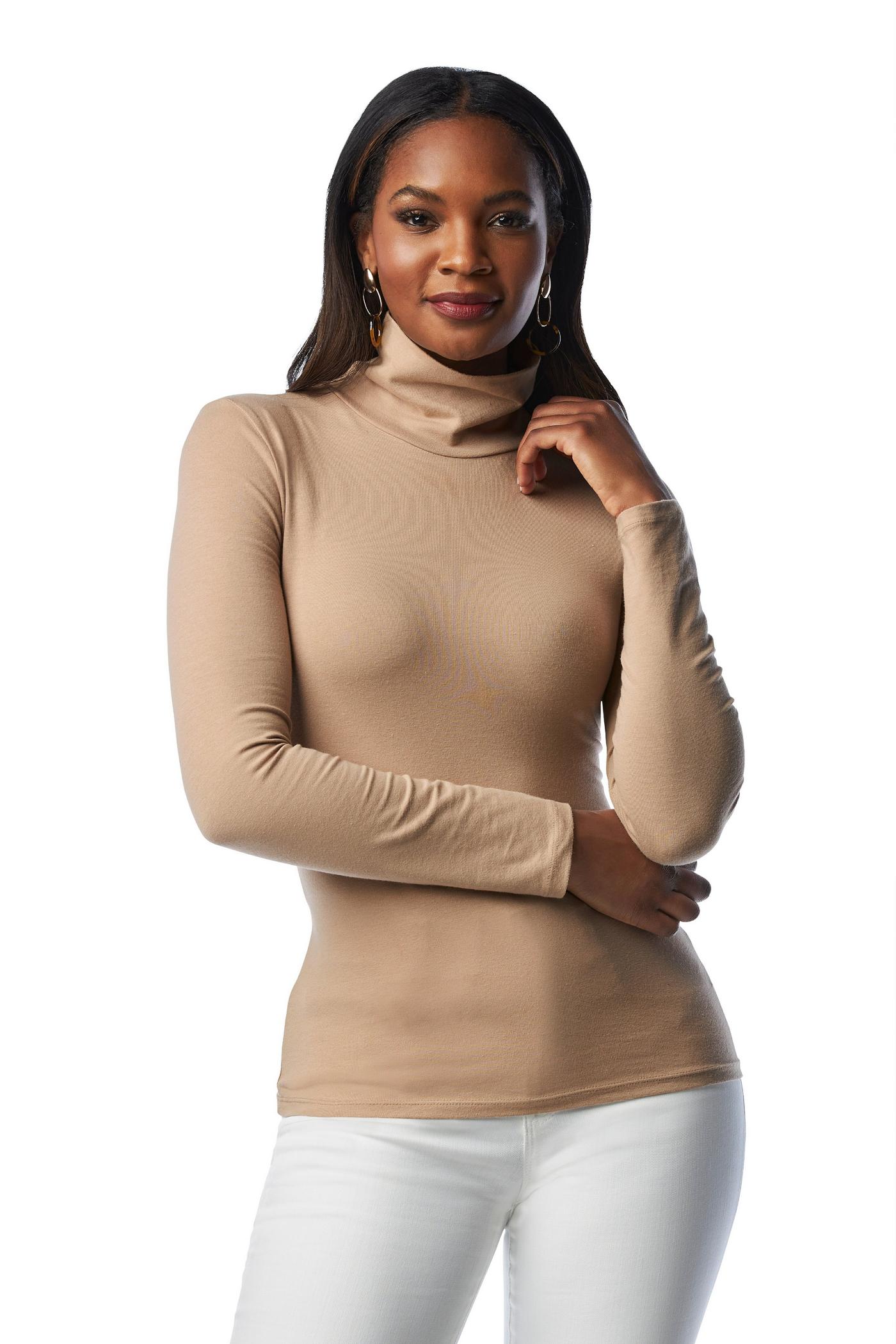 So Sexy Basic Turtleneck Top Tan Boston Proper