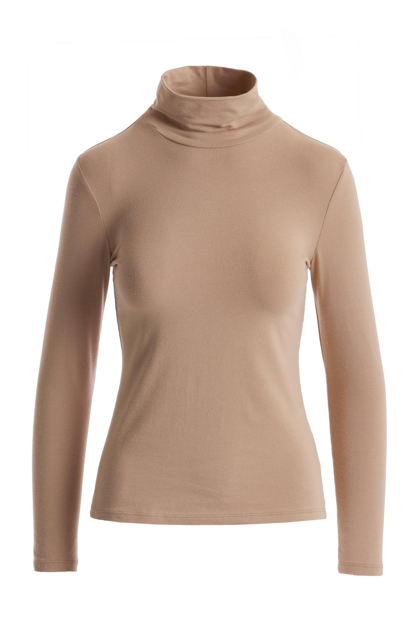 So Sexy Basic Turtleneck Top Tan Boston Proper